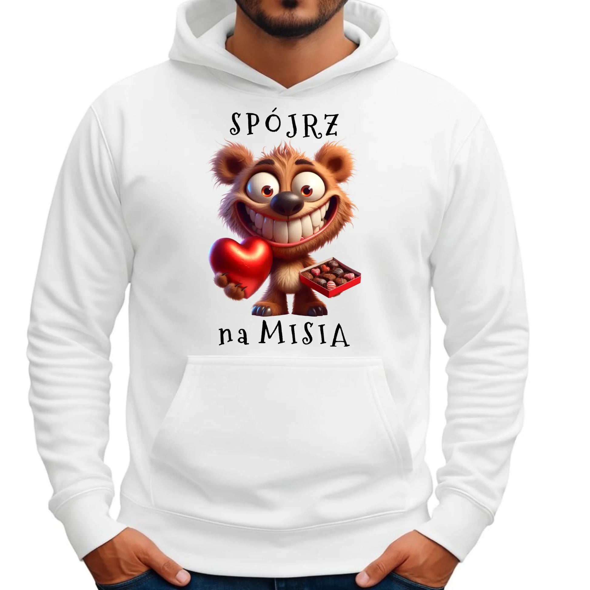 Bluza męska z kapturem - Spójrz na Misia W31 - StoryCups.pl