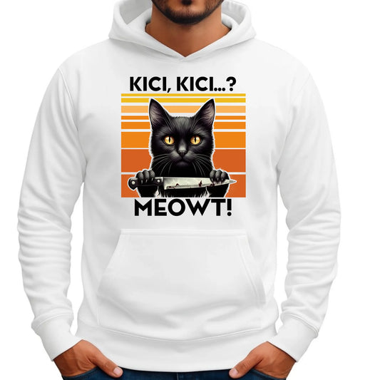 Bluza męska z kapturem - Kot z nożem - Kici, kici... MEOWT! HL17 - StoryCups.pl