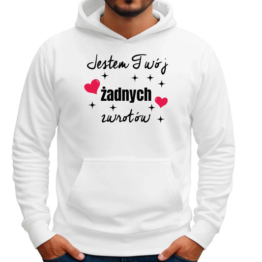 Bluza męska z kapturem dla par - Jestem Twój żadnych zwrotów W29 - StoryCups.pl