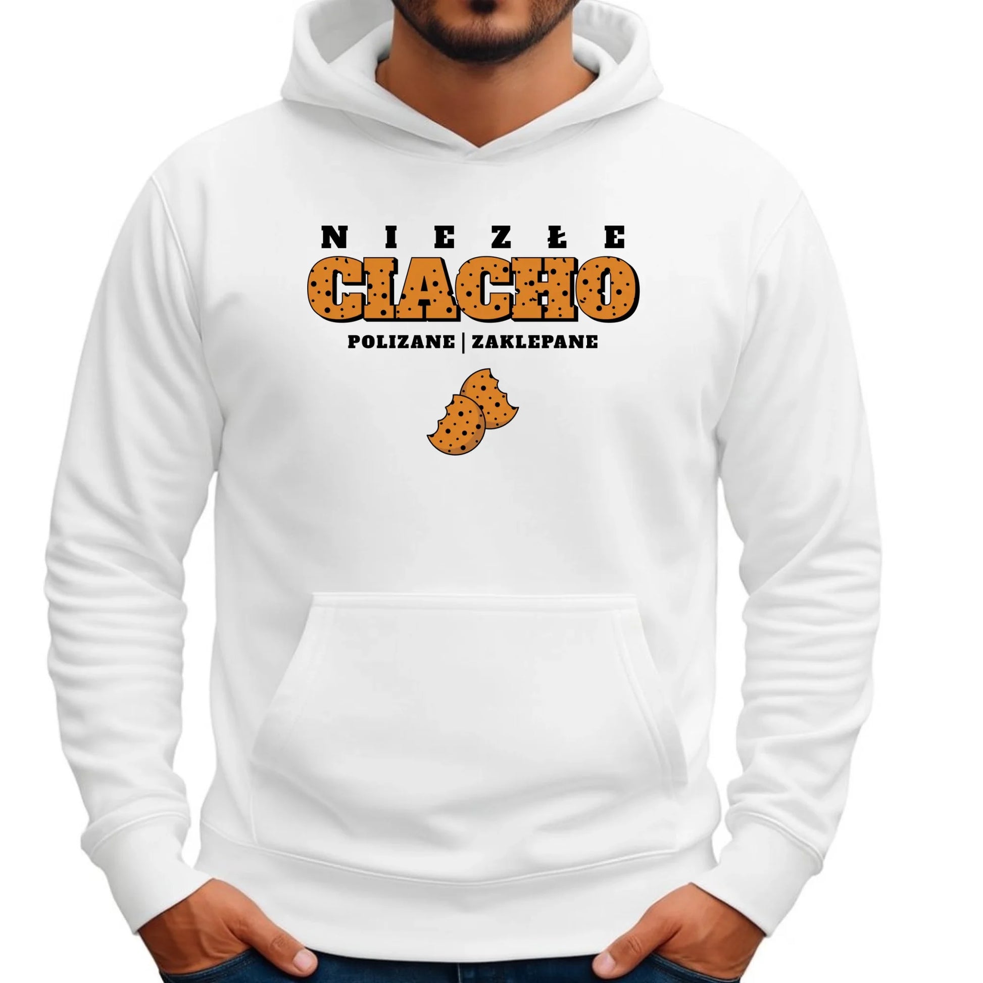 Bluza męska z kapturem - prezent dla chłopaka męża - Niezłe ciacho polizane zaklepane DCH30 - StoryCups.pl