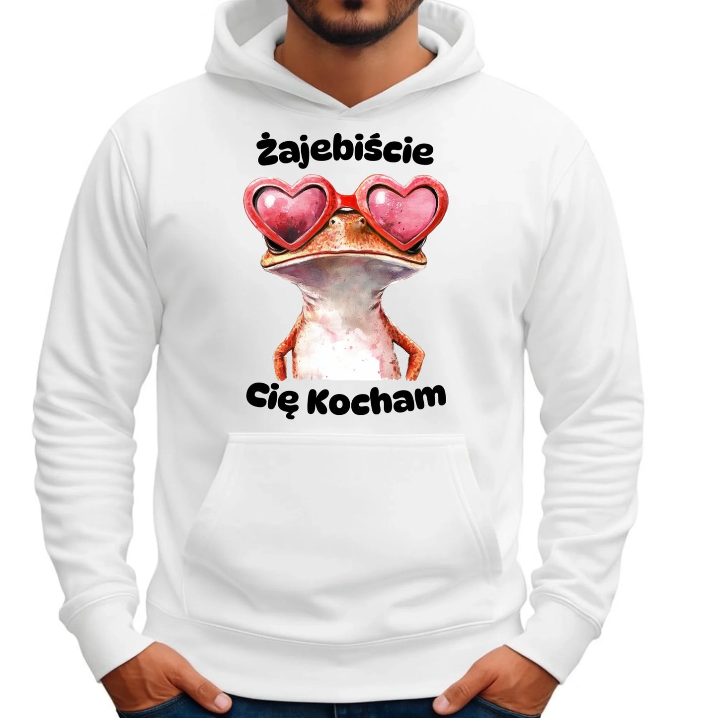 Bluza męska z kapturem - Żajebiście Cię Kocham W17 - StoryCups.pl