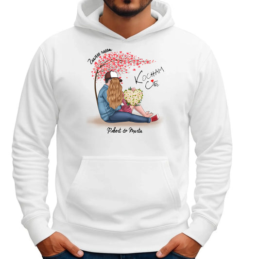 Bluza męska z kapturem dla par - prezent dla chłopaka narzeczonego męża - Zawsze razem - personalizowana W04 - StoryCups.pl