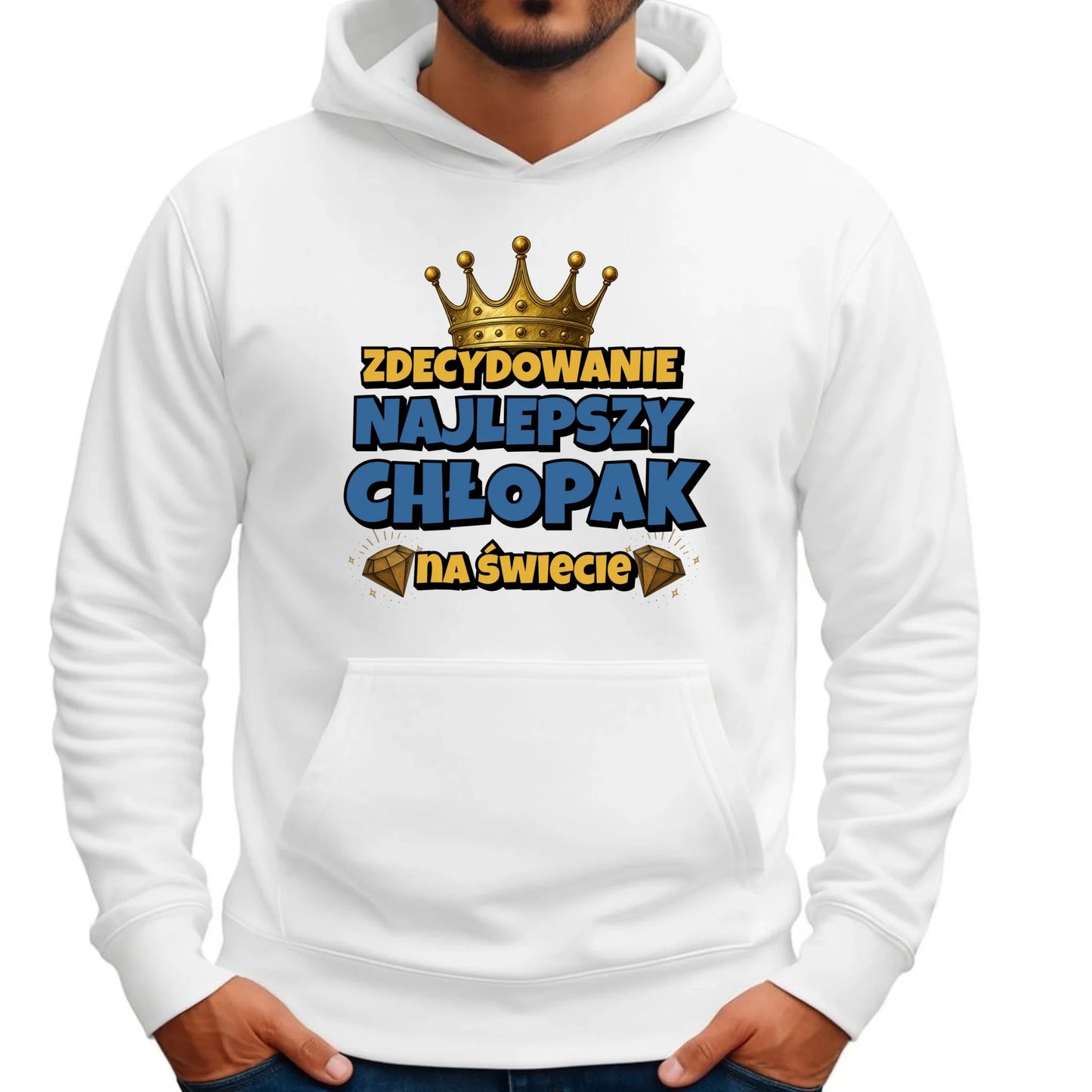 Bluza męska z kapturem - Prezent na Dzień Chłopaka - Najlepszy chłopak DCH21 - StoryCups.pl