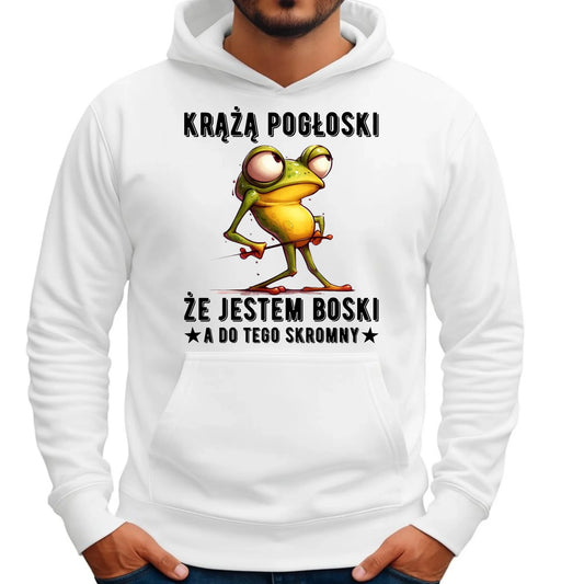 Bluza męska z kapturem - prezent dla chłopaka - Jestem boski DCH15 - StoryCups.pl