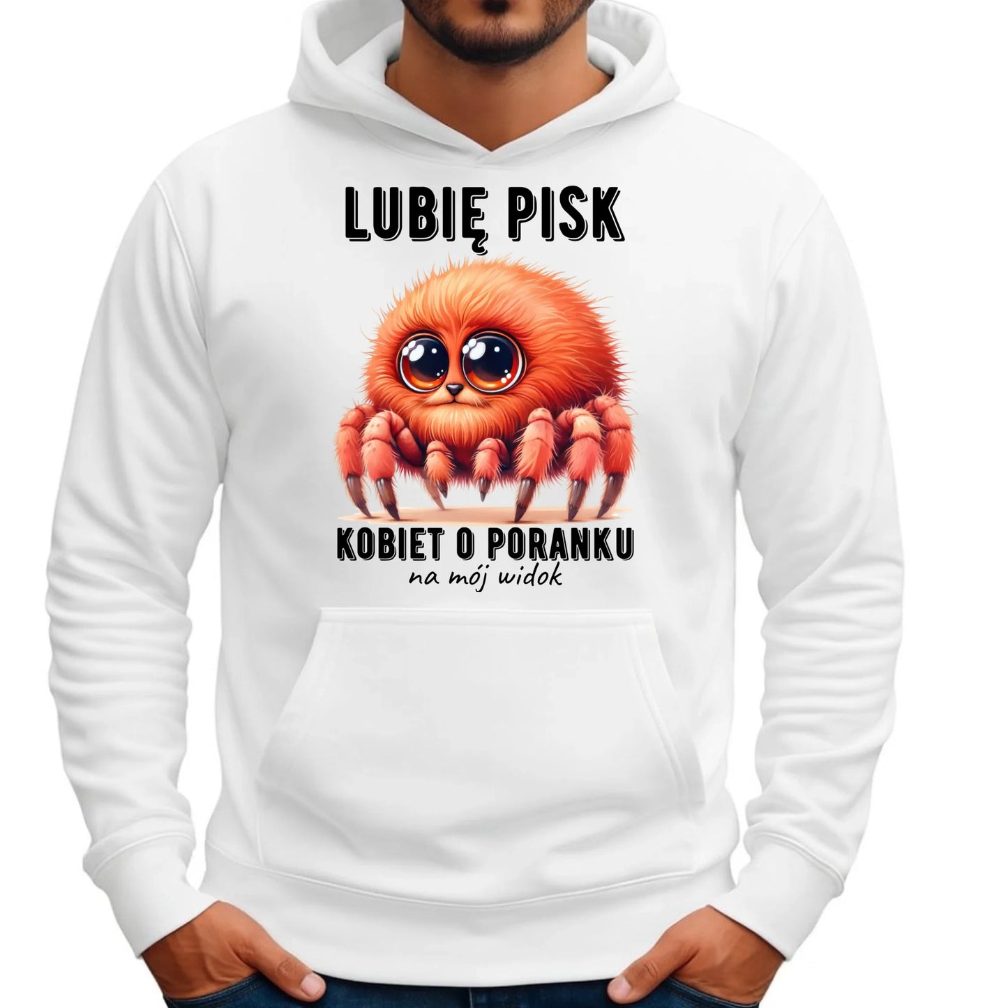 Bluza męska z kapturem - prezent dla chłopaka - Lubię pisk kobiet DCH14 - StoryCups.pl