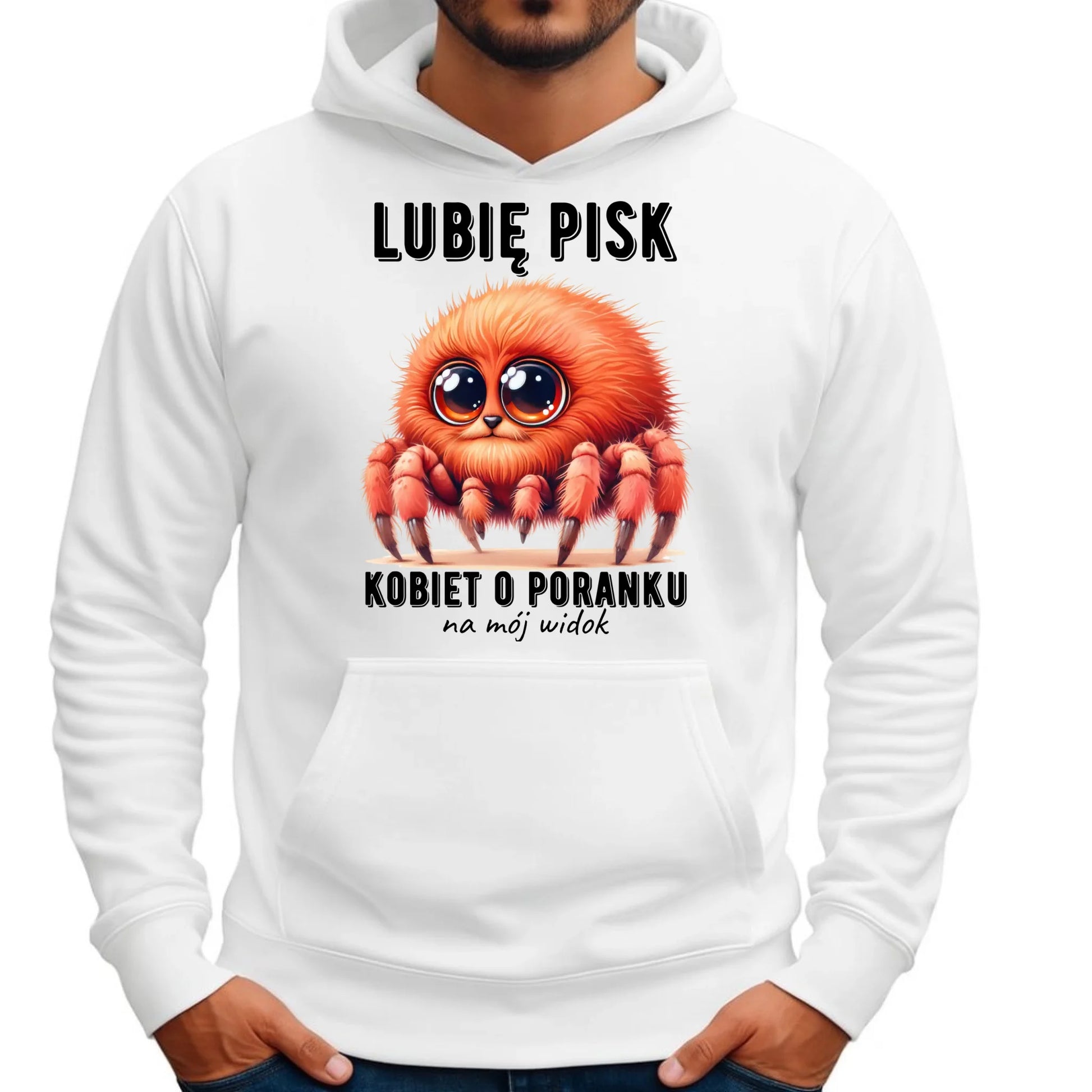 Bluza męska z kapturem - prezent dla chłopaka - Lubię pisk kobiet DCH14 - StoryCups.pl