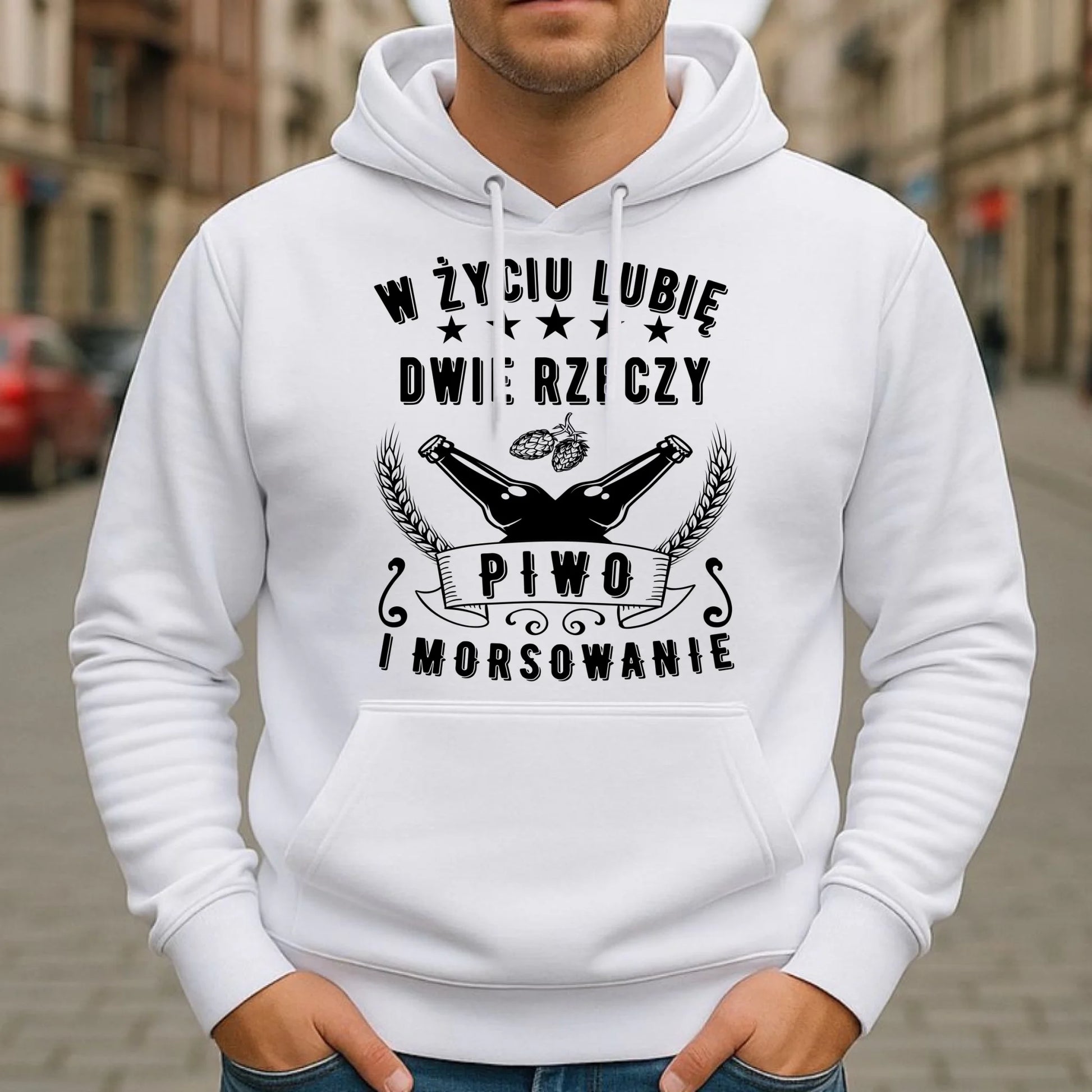 Bluza męska z kapturem - prezent dla morsa - Piwo i morsowanie - Mors HM09 - StoryCups.pl