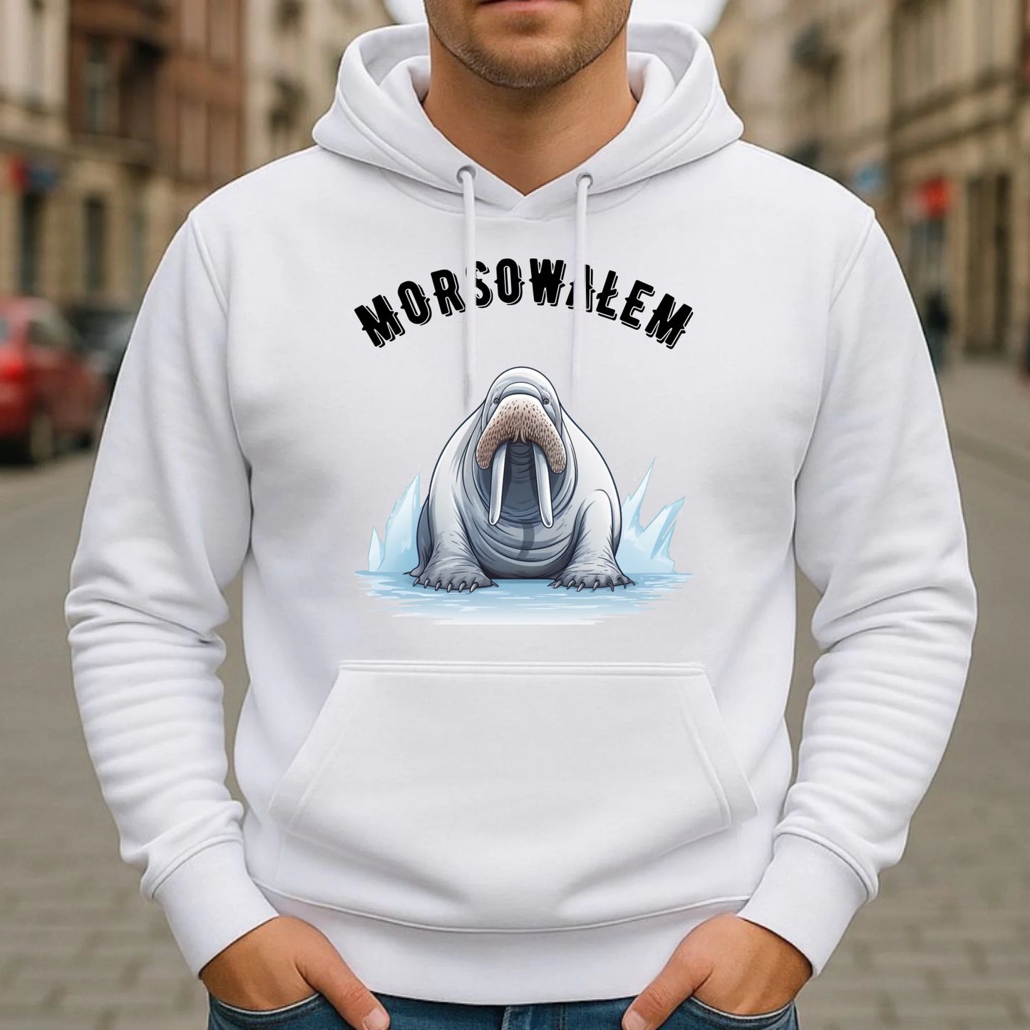 Bluza męska z kapturem dla morsa - Morsowałem HM01 - StoryCups.pl