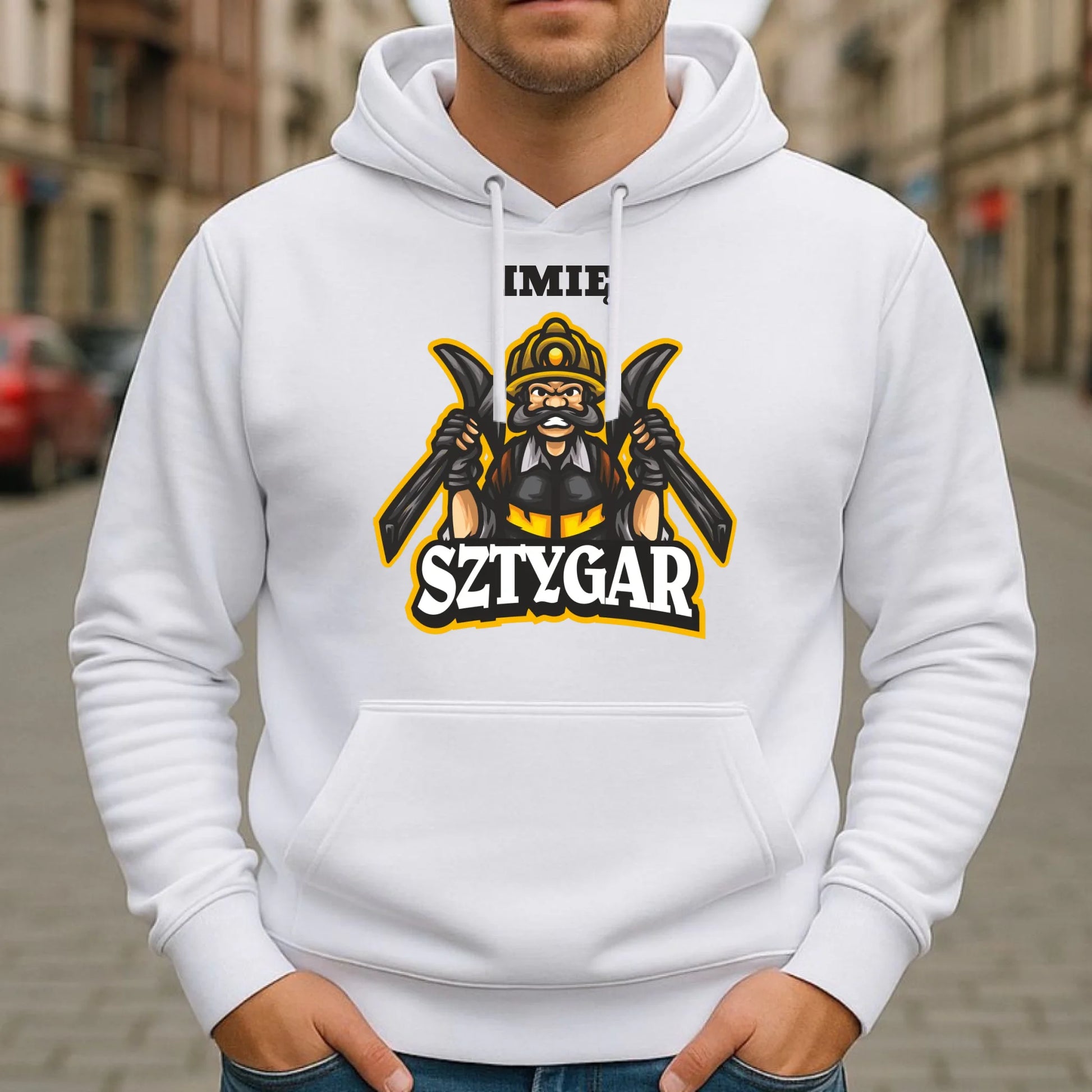 Bluza męska z kapturem - prezent dla górnika - Sztygar - personalizowana G15 - StoryCups.pl