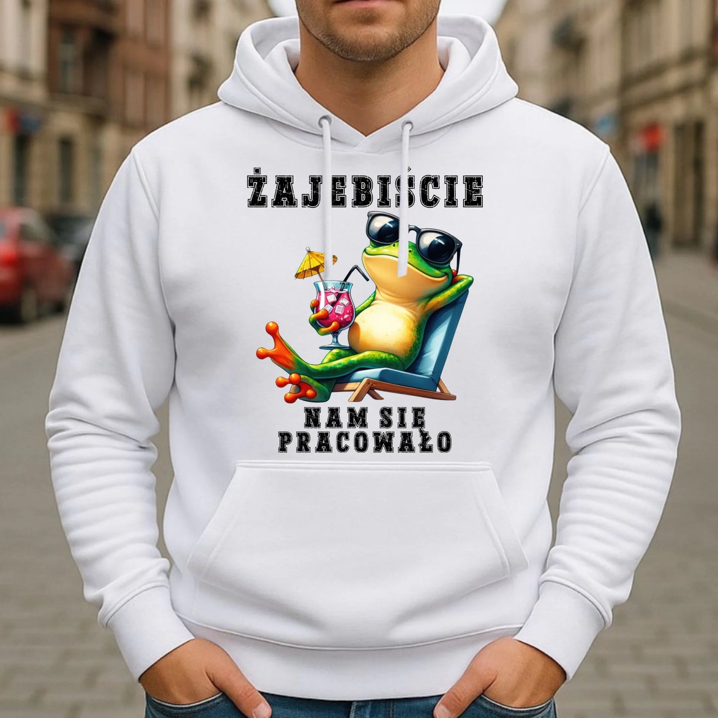 Bluza męska z kapturem na odejście z pracy - Żajebiście nam się pracowało OP09 - StoryCups.pl