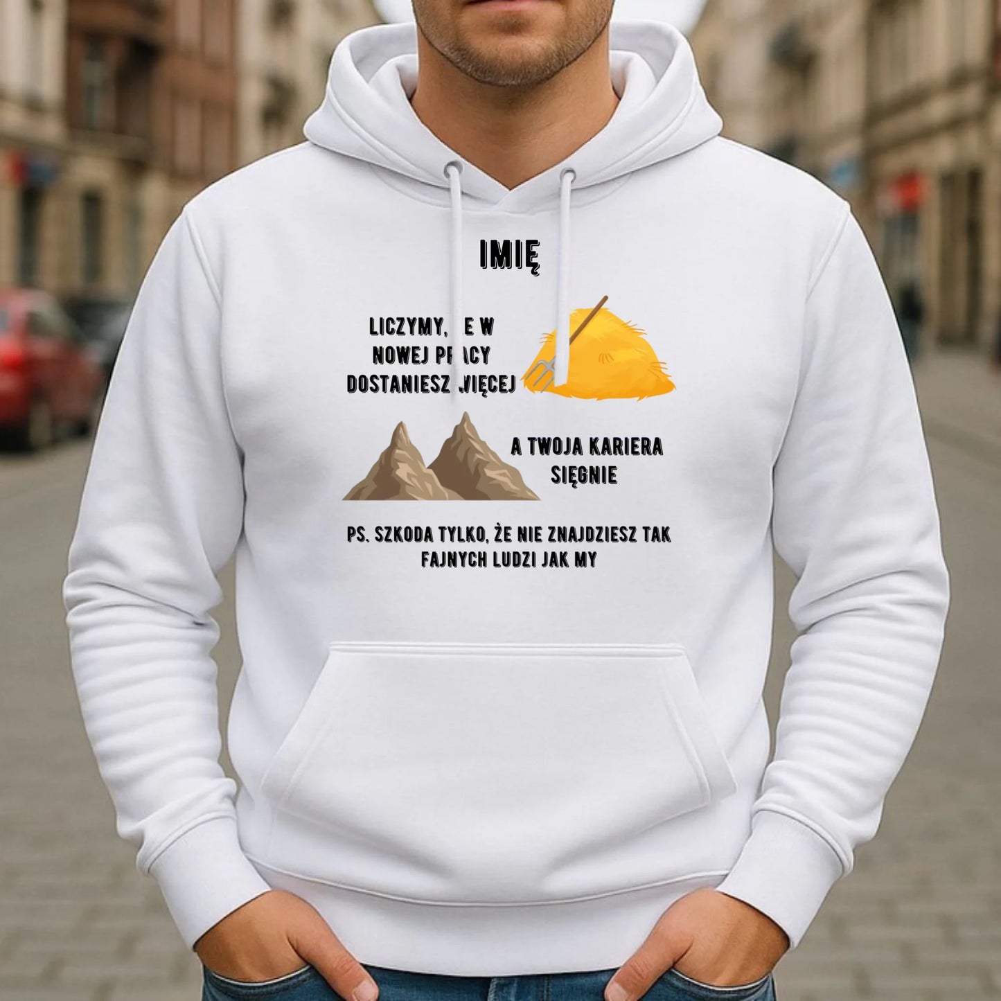 Bluza męska z kapturem na odejście z pracy - Nie znajdziesz tak fajnych ludzi jak my - personalizowana OP04 - StoryCups.pl