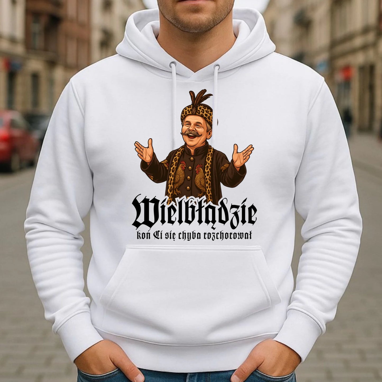 Bluza męska z kapturem - Wielbłądzie, koń Ci się chyba rozchorował - dla fanów serialu 1670 H61 - StoryCups.pl