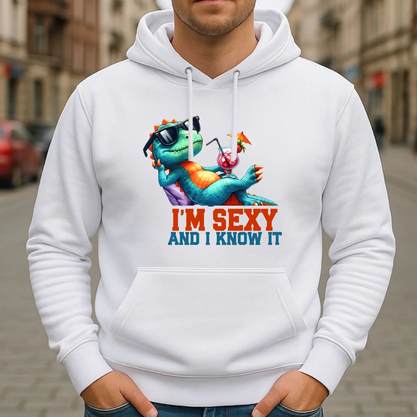Bluza męska z kapturem - prezent dla chłopaka - I'm sexy - śmieszny nadruk DCH28 - StoryCups.pl