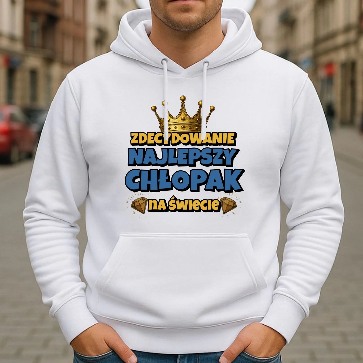 Bluza męska z kapturem - Prezent na Dzień Chłopaka - Najlepszy chłopak DCH21 - StoryCups.pl