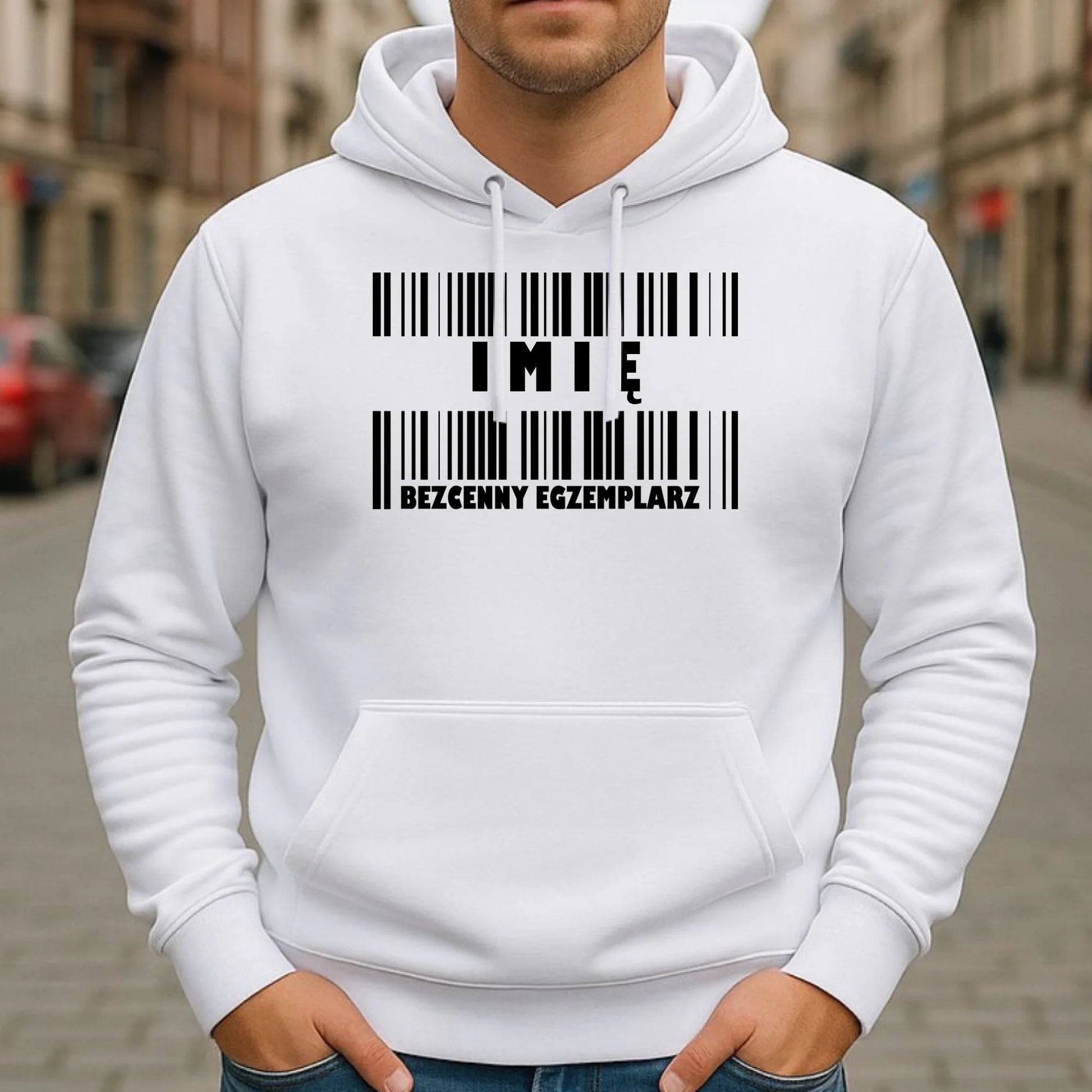 Bluza męska z kapturem - Bezcenny egzemplarz prezent dla niego - personalizowana DCH07 - StoryCups.pl