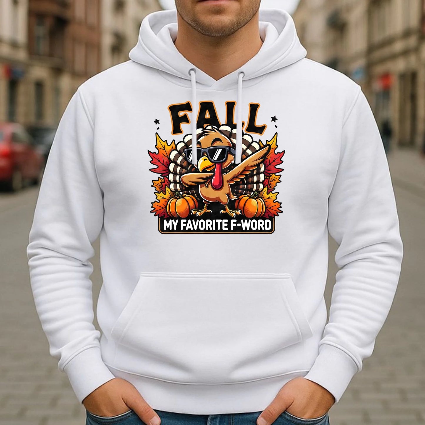 Bluza męska z kapturem jesienna - FALL my favorite F-word JS11 - StoryCups.pl