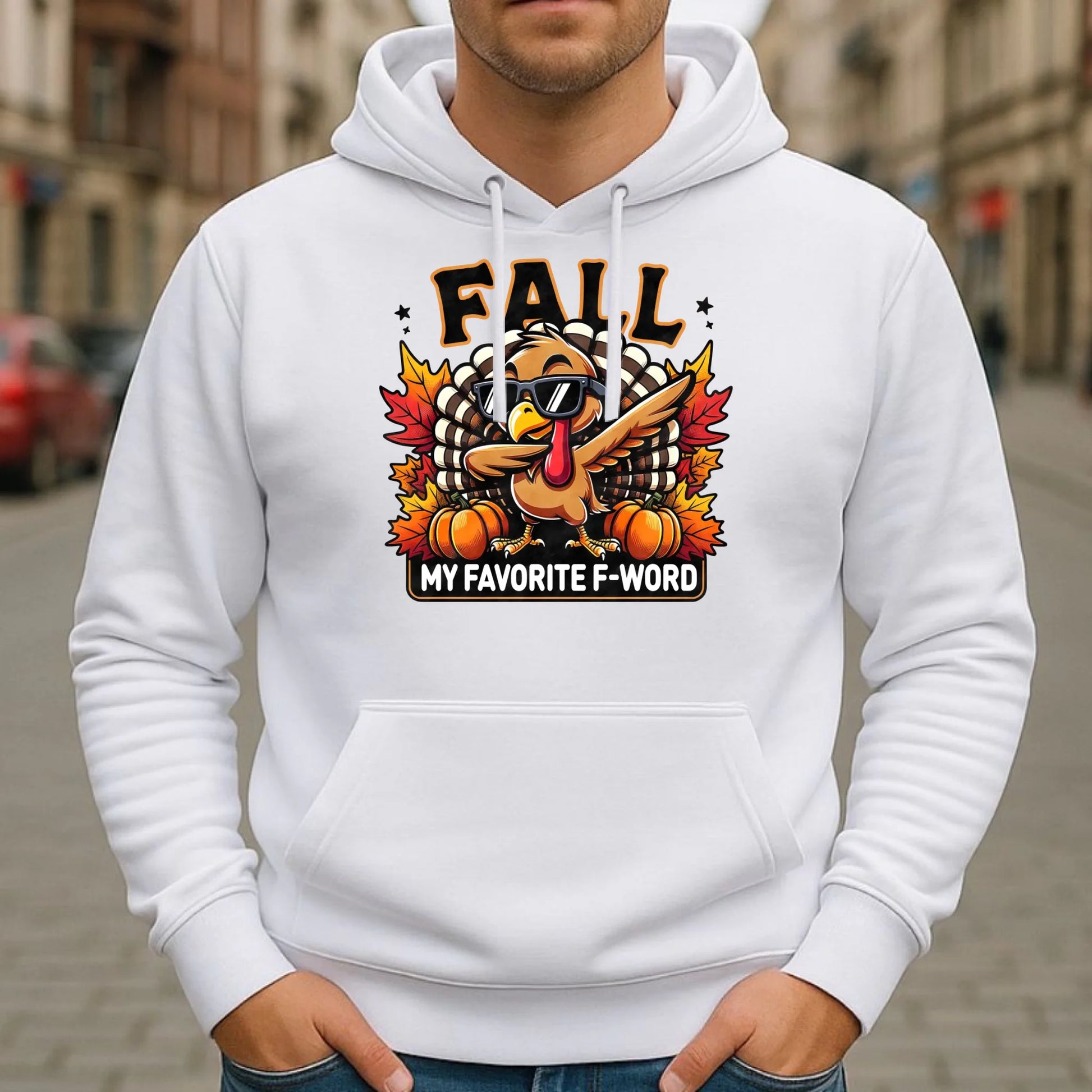 Bluza męska z kapturem jesienna - FALL my favorite F-word JS11 - StoryCups.pl