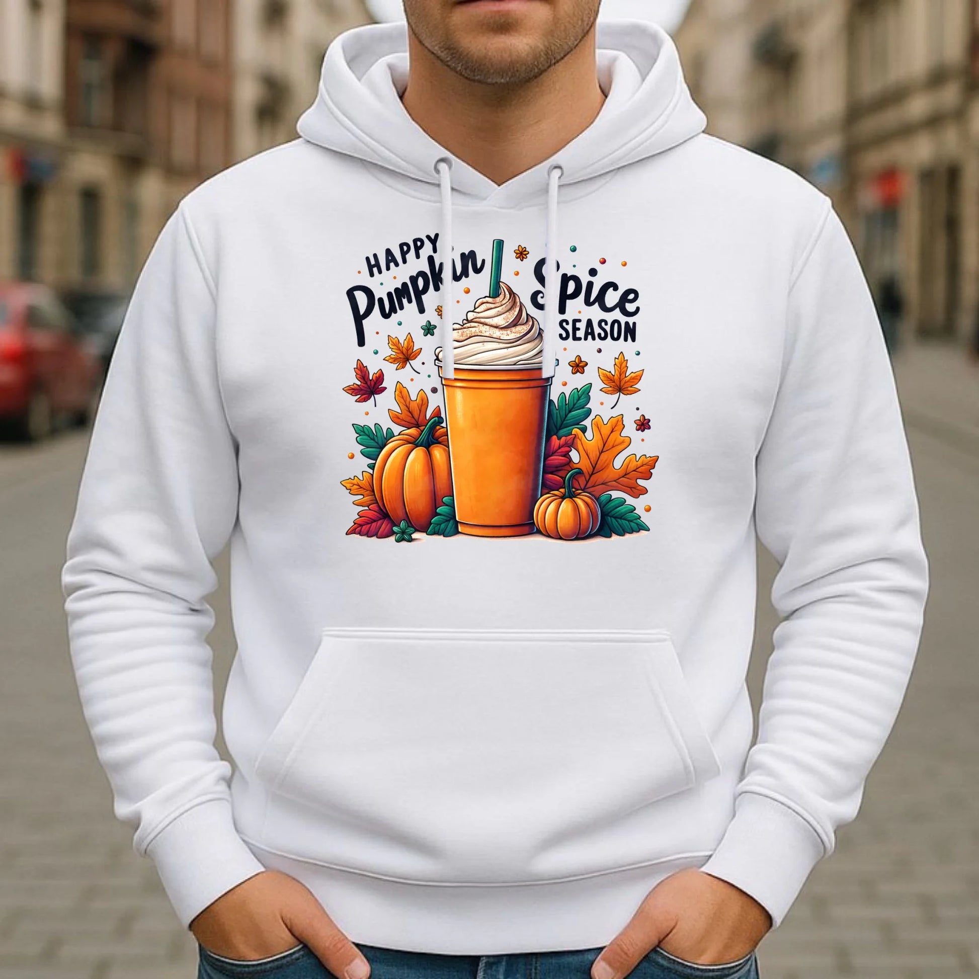 Bluza męska z kapturem jesienna - Pumpkin Spice - kawa dyniowa JS02 - StoryCups.pl