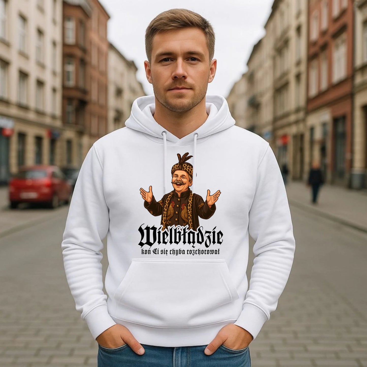 Bluza męska z kapturem - Wielbłądzie, koń Ci się chyba rozchorował - dla fanów serialu 1670 H61 - StoryCups.pl