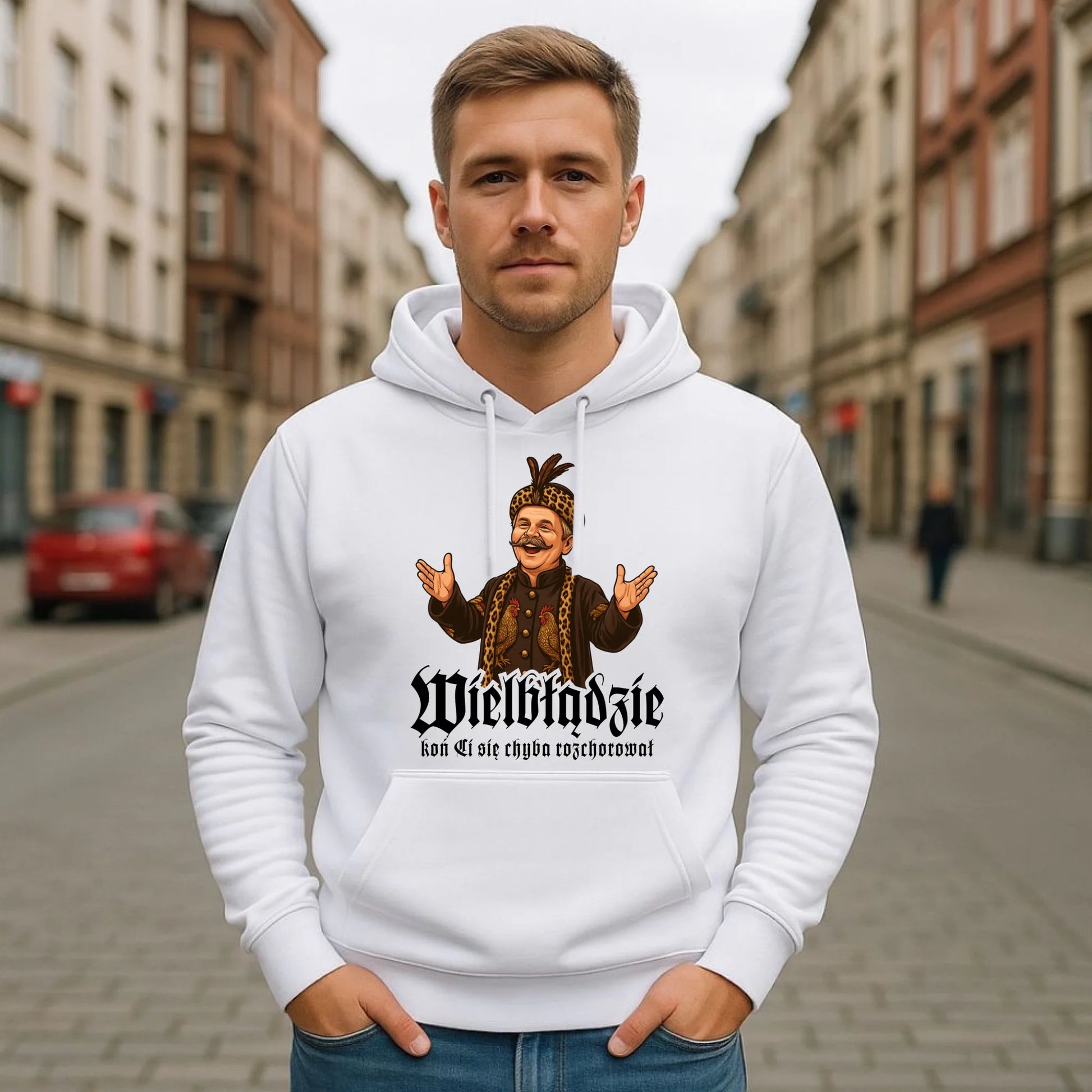 Bluza męska z kapturem - Wielbłądzie, koń Ci się chyba rozchorował - dla fanów serialu 1670 H61 - StoryCups.pl