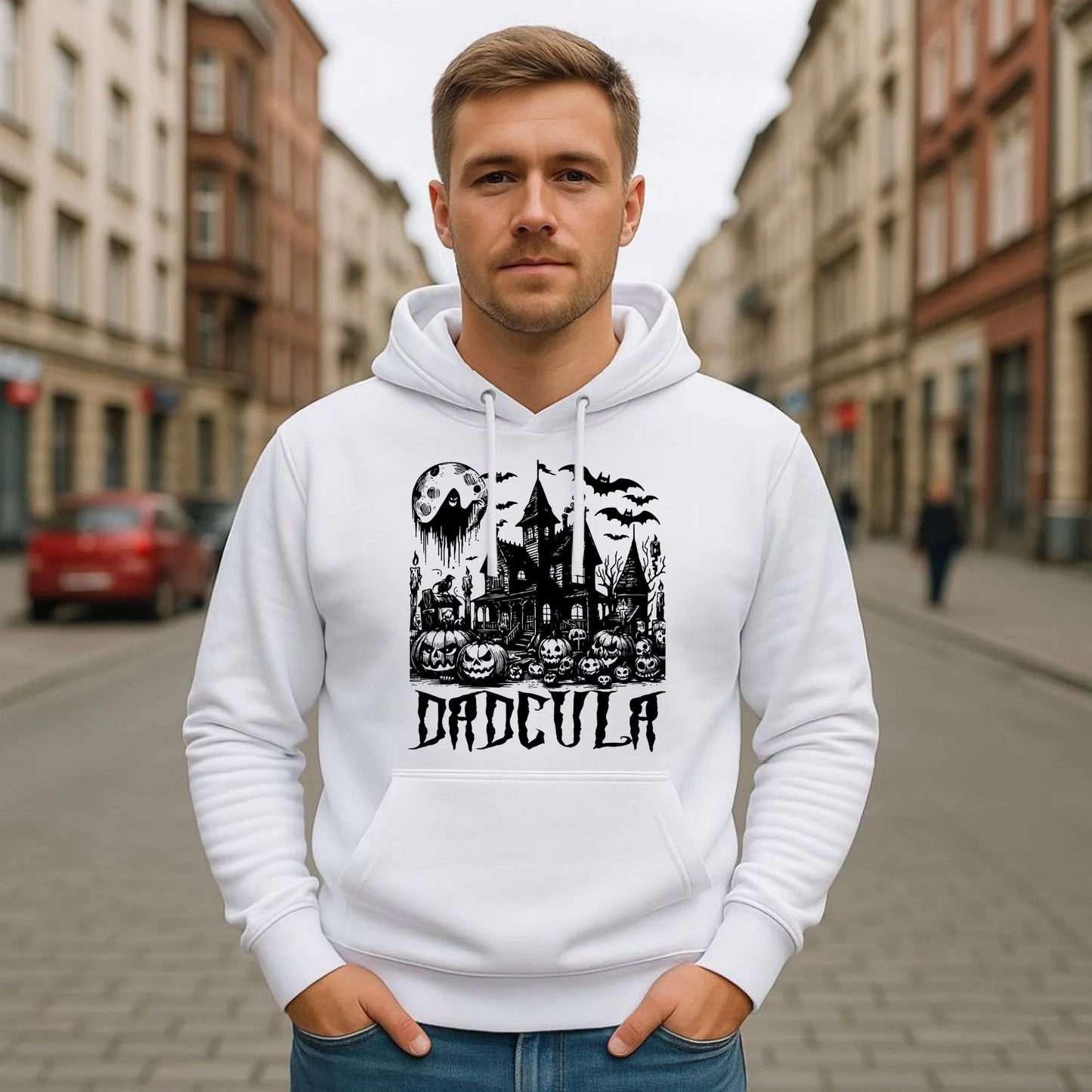 Bluza męska z kapturem na Halloween dla taty - Upiorny dom - Dadcula HL19 - StoryCups.pl