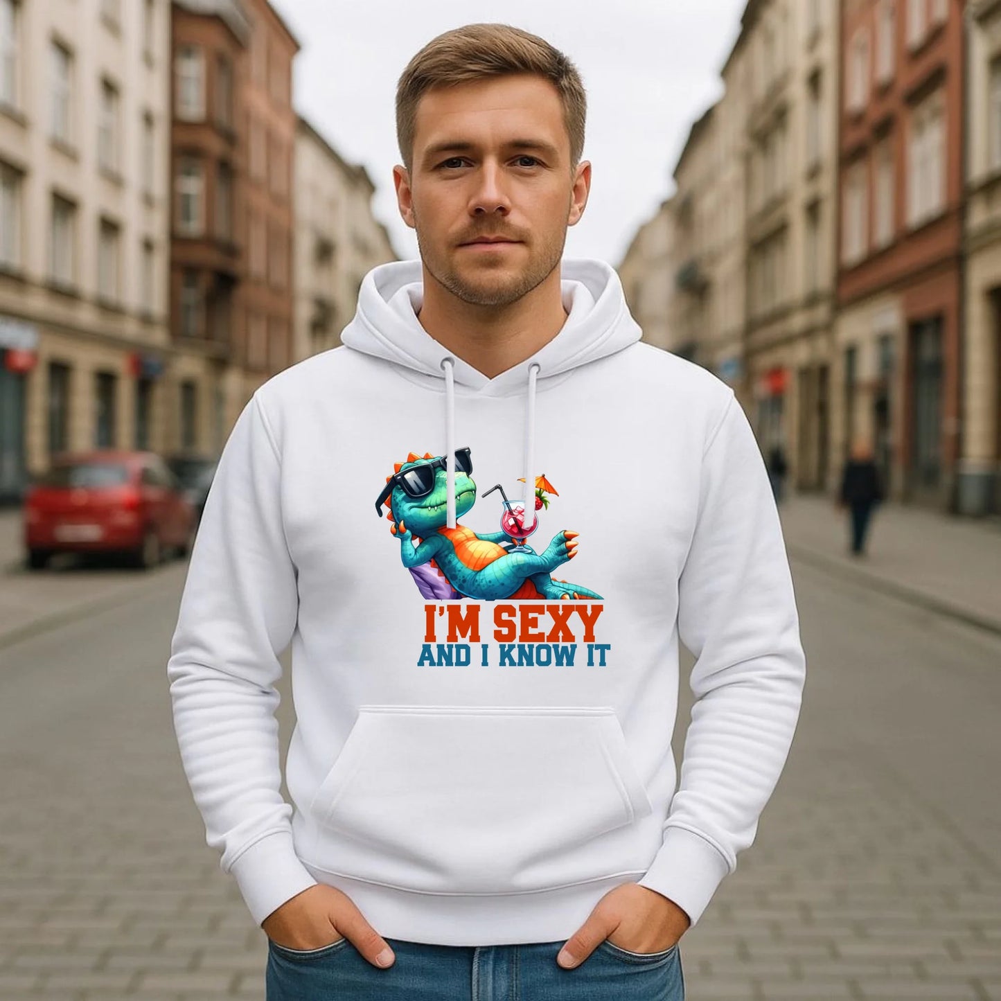 Bluza męska z kapturem - prezent dla chłopaka - I'm sexy - śmieszny nadruk DCH28 - StoryCups.pl