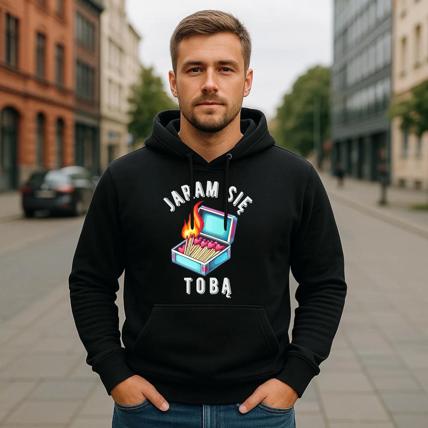 Bluza męska z kapturem - Jaram się Tobą W39 - StoryCups.pl