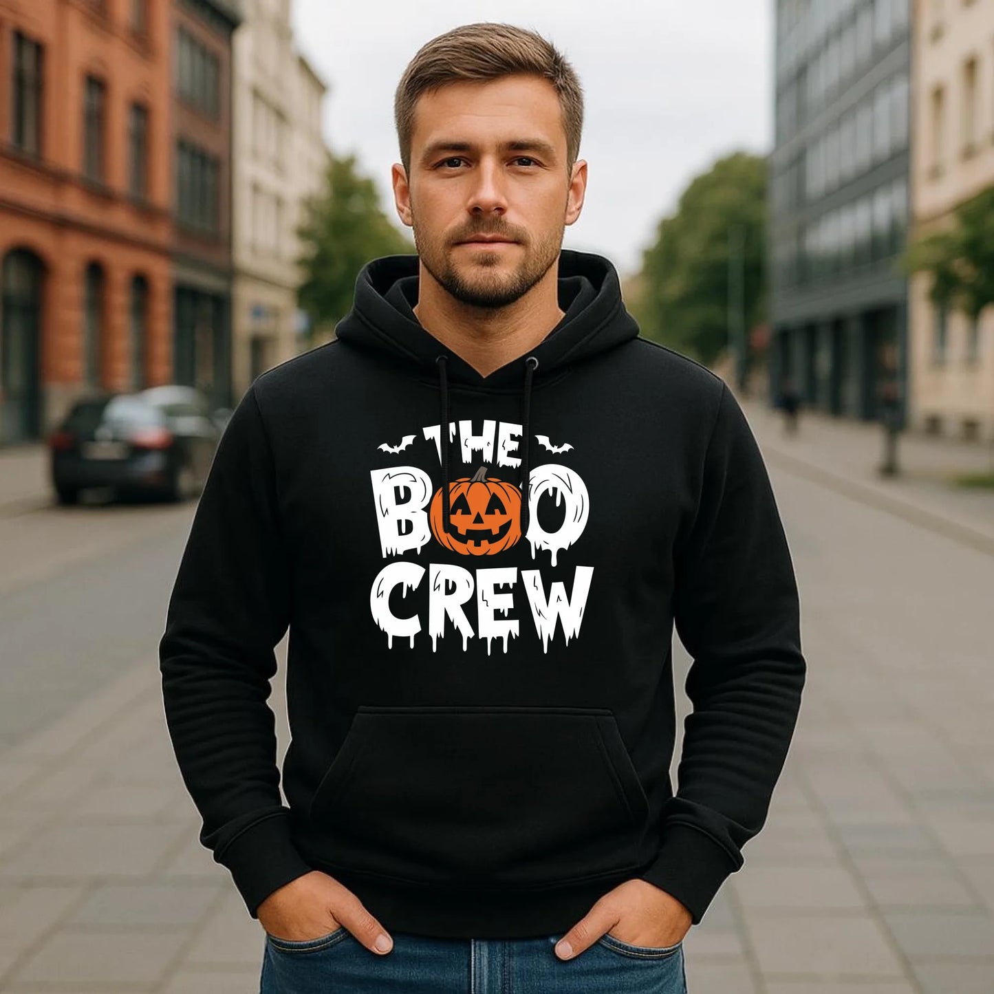 Bluza męska z kapturem na Halloween - The Boo Crew HL12 - StoryCups.pl