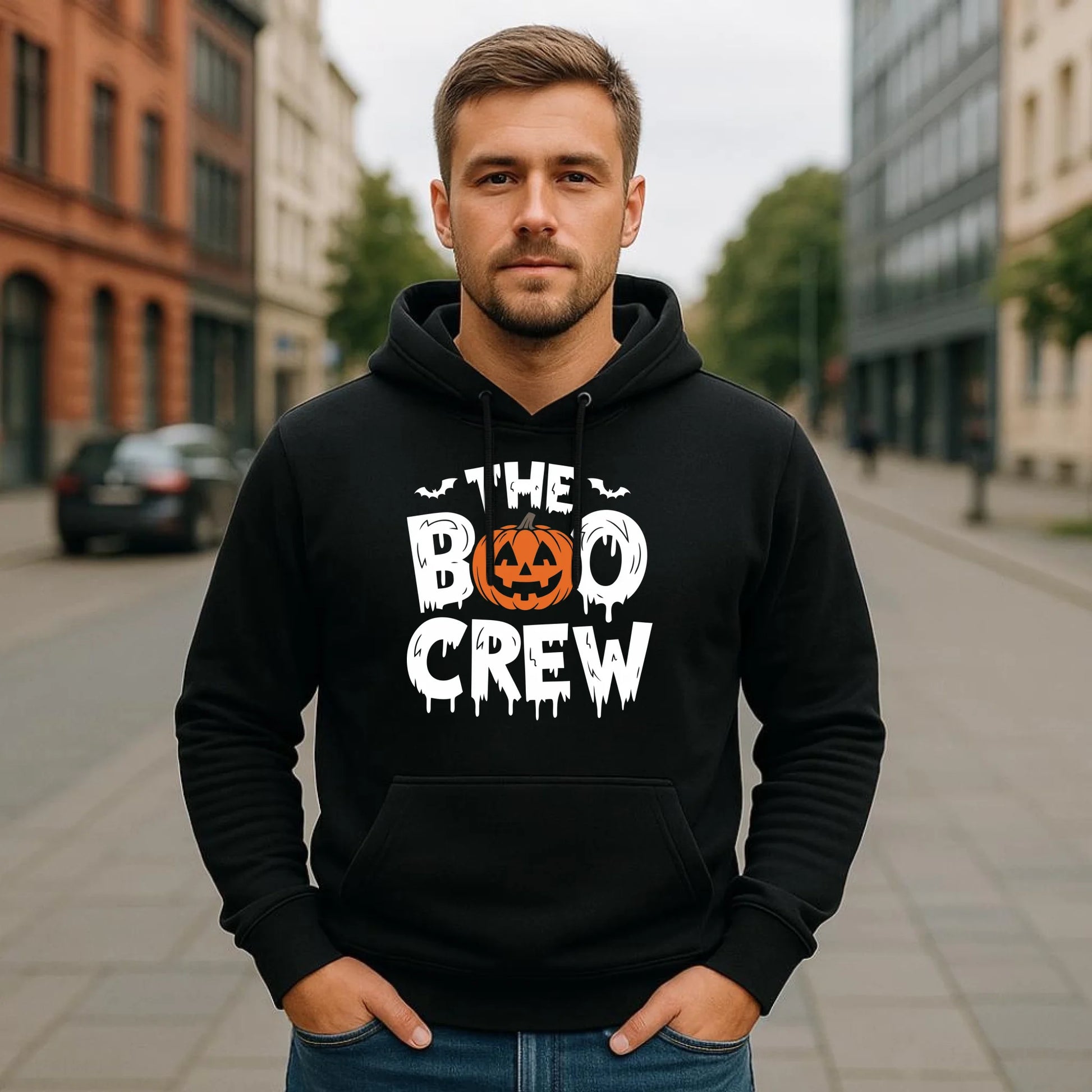 Bluza męska z kapturem na Halloween - The Boo Crew HL12 - StoryCups.pl