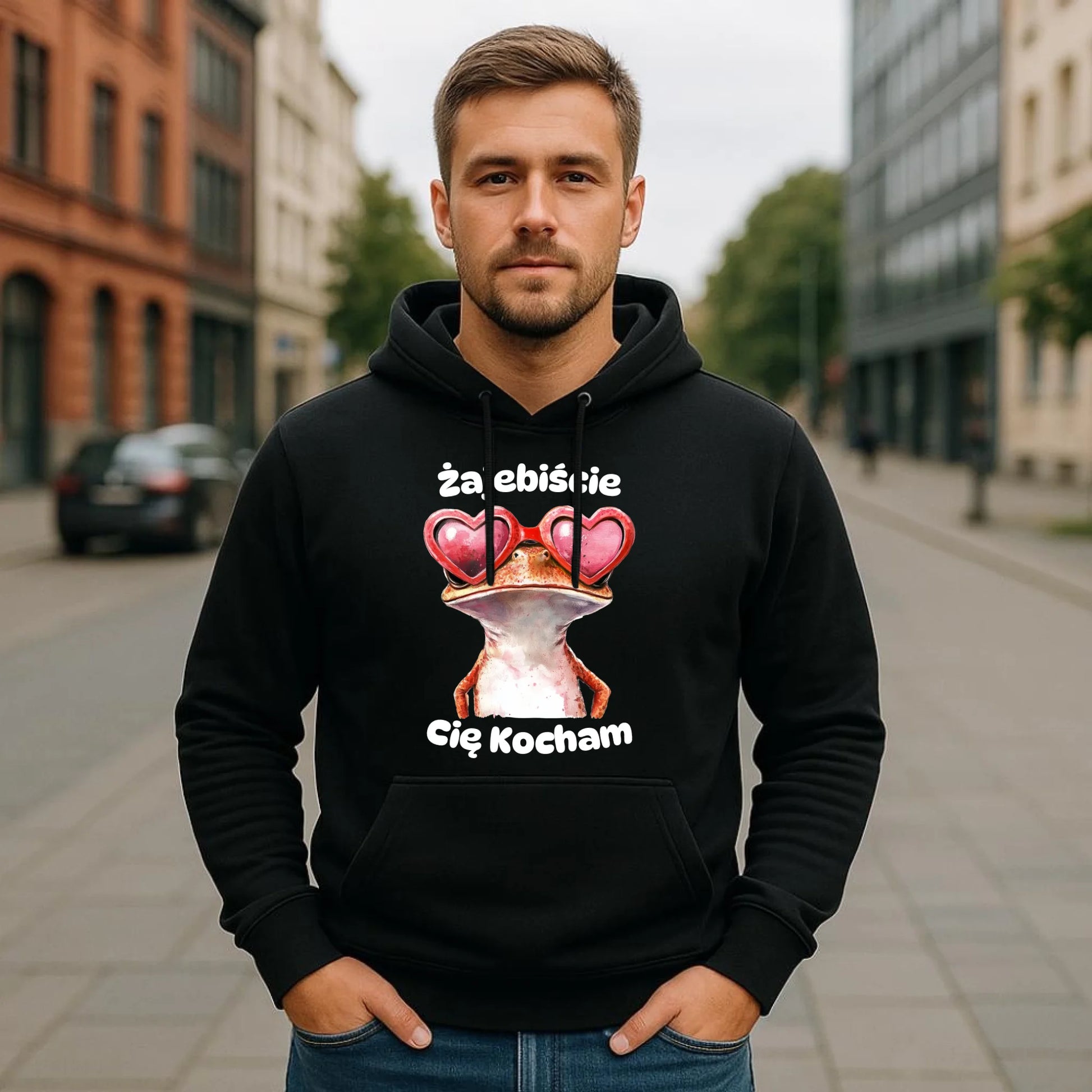 Bluza męska z kapturem - Żajebiście Cię Kocham W17 - StoryCups.pl