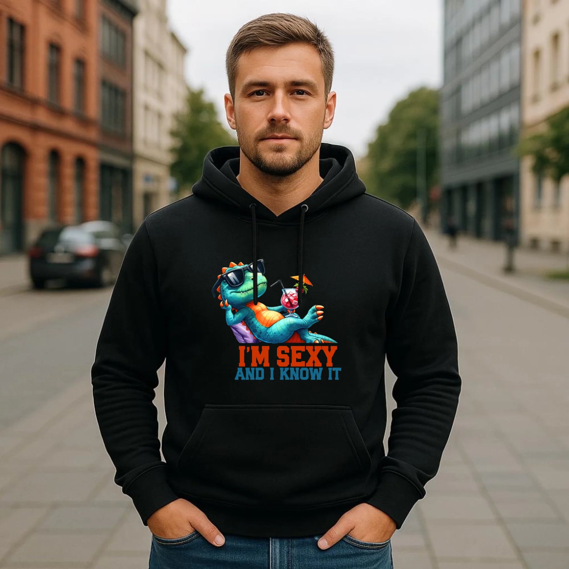 Bluza męska z kapturem - prezent dla chłopaka - I'm sexy - śmieszny nadruk DCH28 - StoryCups.pl