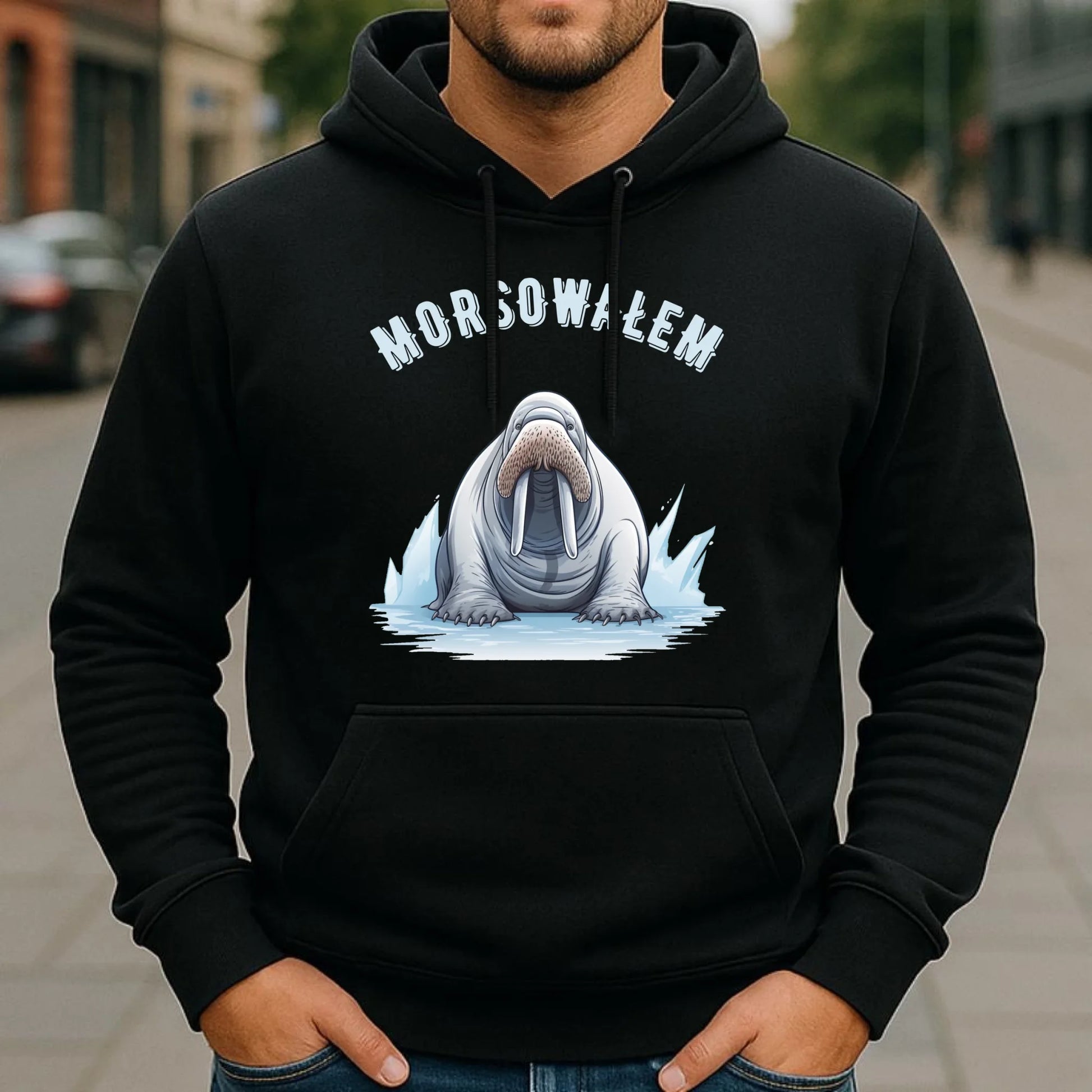 Bluza męska z kapturem dla morsa - Morsowałem HM01 - StoryCups.pl