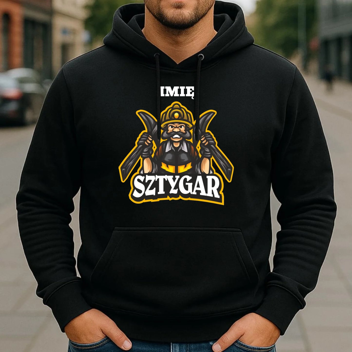 Bluza męska z kapturem - prezent dla górnika - Sztygar - personalizowana G15 - StoryCups.pl