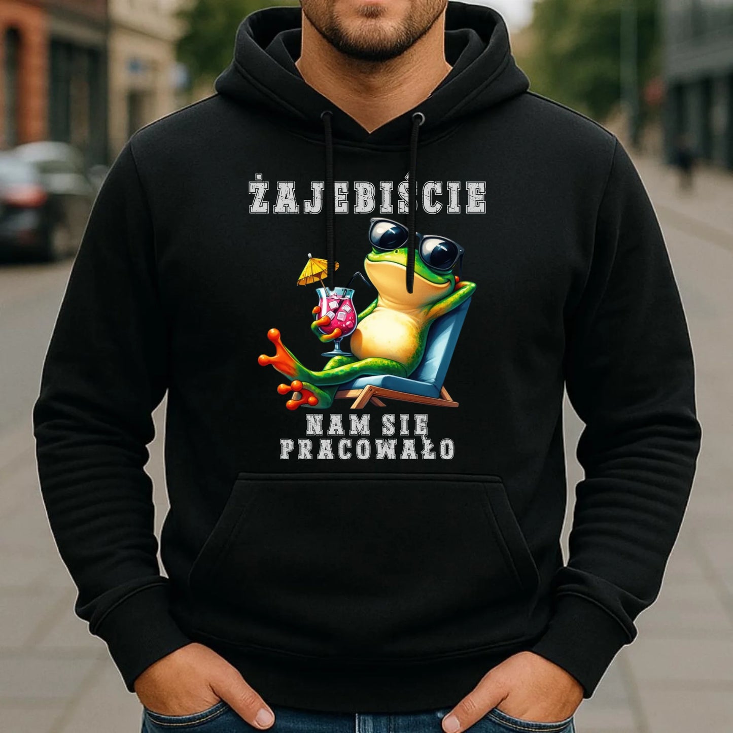 Bluza męska z kapturem na odejście z pracy - Żajebiście nam się pracowało OP09 - StoryCups.pl