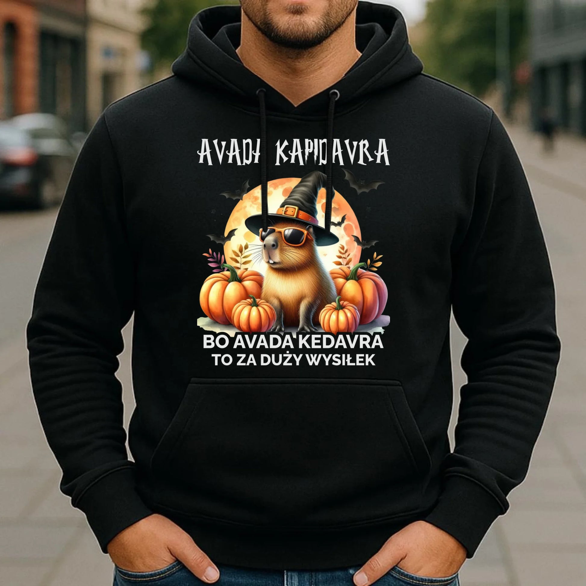 Bluza męska z kapturem halloweenowa - Kapibara - Avada Kapidavra HL21 - StoryCups.pl