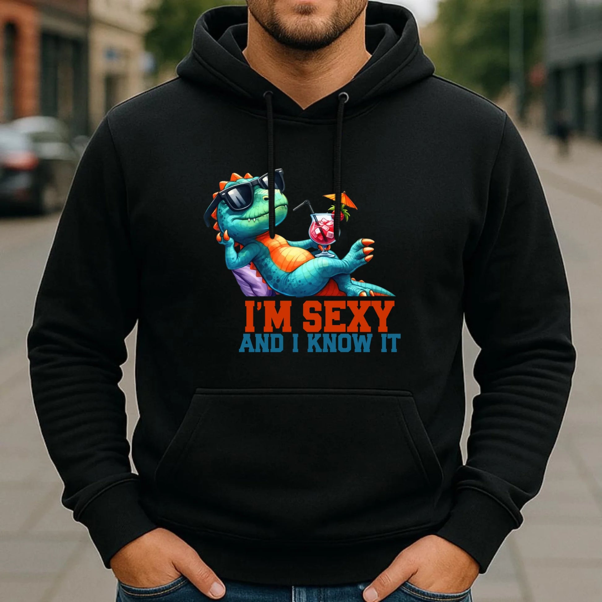 Bluza męska z kapturem - prezent dla chłopaka - I'm sexy - śmieszny nadruk DCH28 - StoryCups.pl