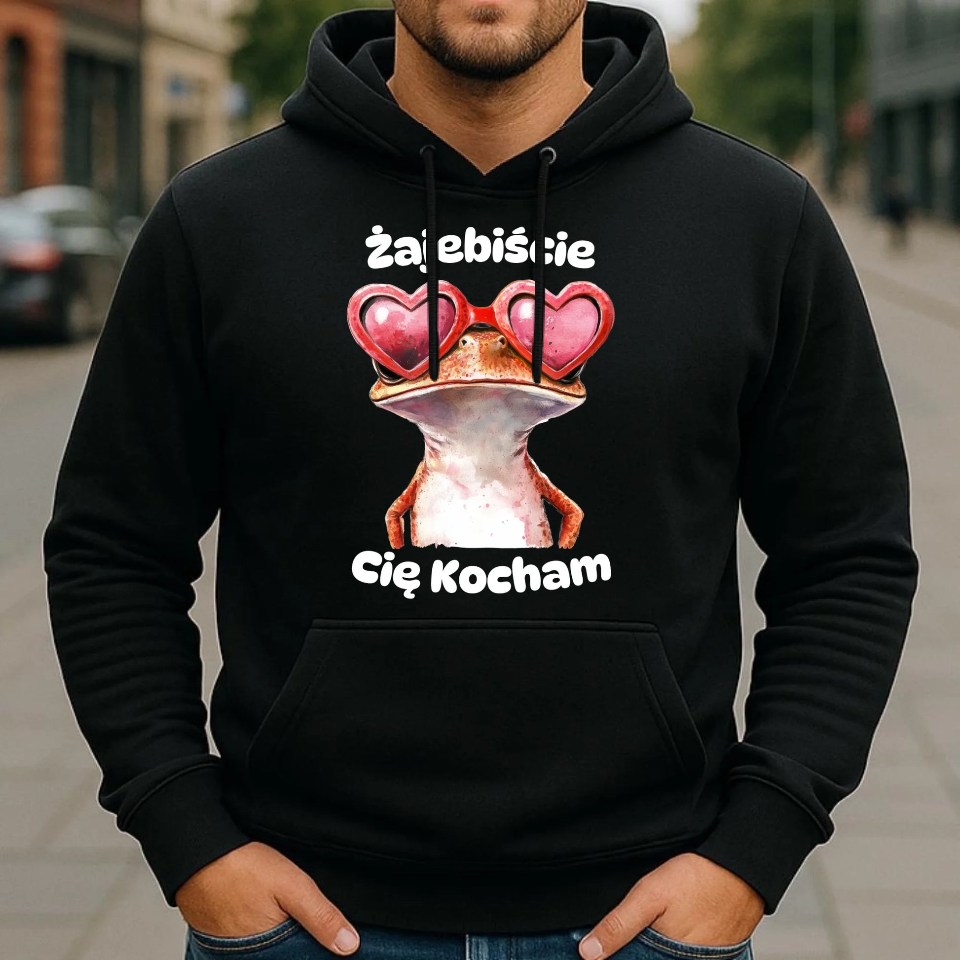 Bluza męska z kapturem - Żajebiście Cię Kocham W17 - StoryCups.pl