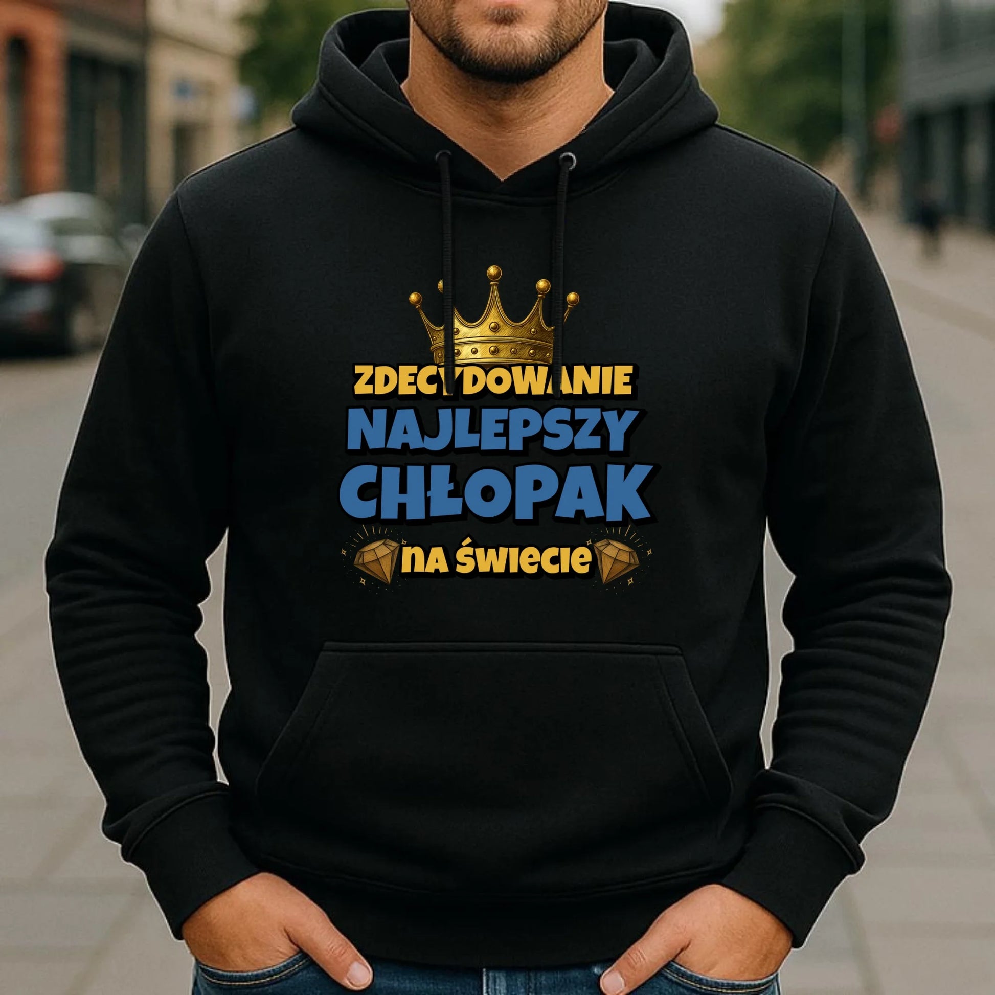 Bluza męska z kapturem - Prezent na Dzień Chłopaka - Najlepszy chłopak DCH21 - StoryCups.pl