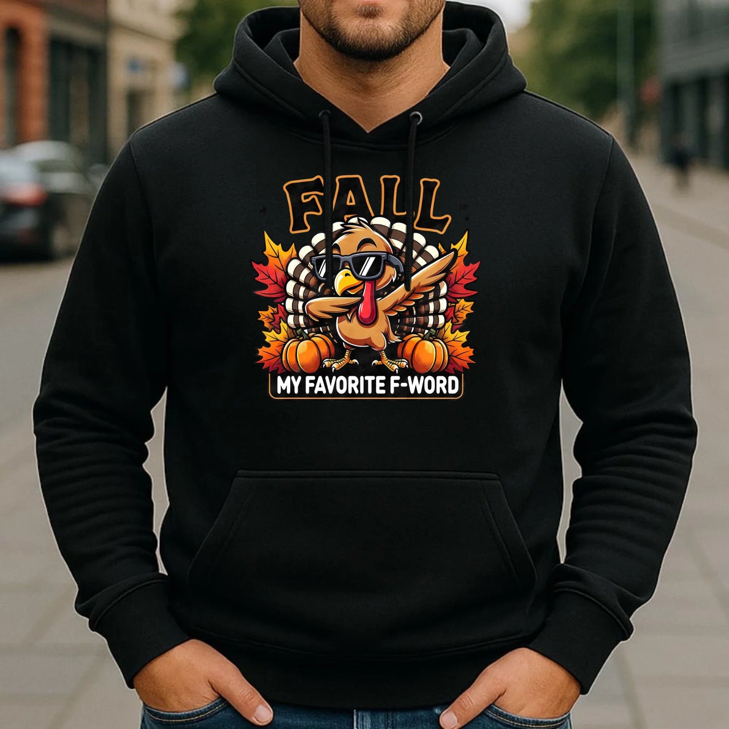 Bluza męska z kapturem jesienna - FALL my favorite F-word JS11 - StoryCups.pl