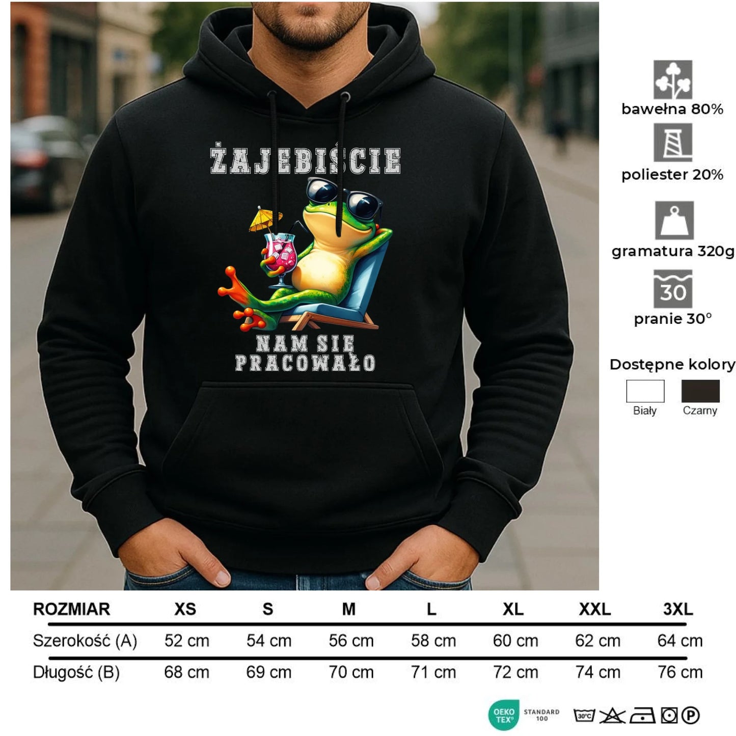 Bluza męska z kapturem na odejście z pracy - Żajebiście nam się pracowało OP09 - StoryCups.pl