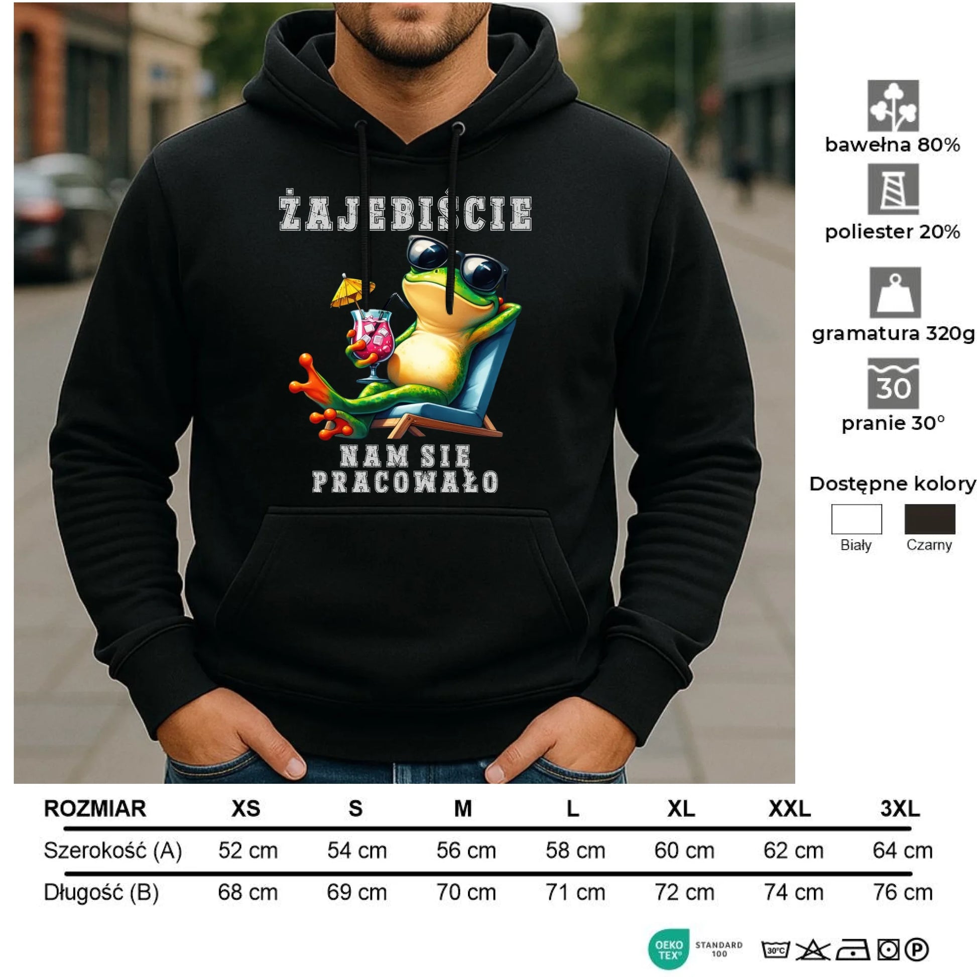 Bluza męska z kapturem na odejście z pracy - Żajebiście nam się pracowało OP09 - StoryCups.pl