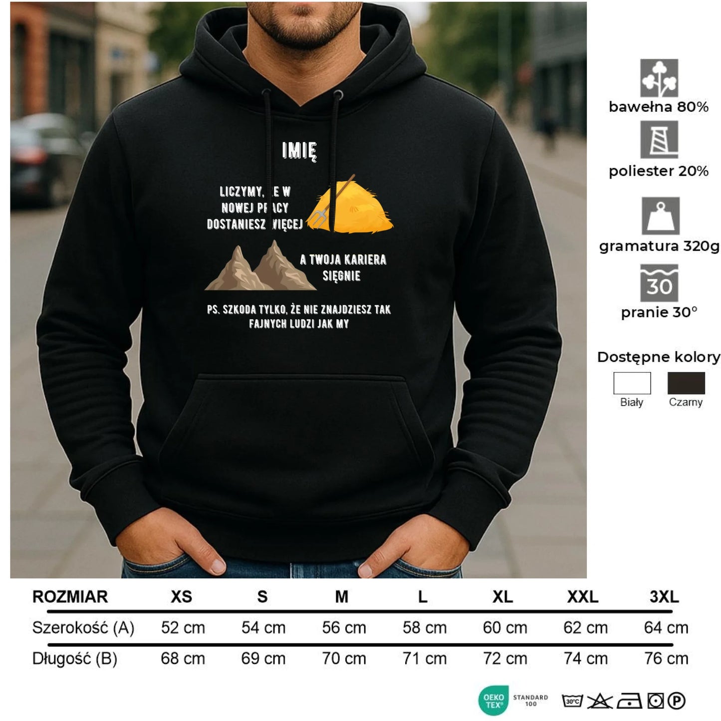 Bluza męska z kapturem na odejście z pracy - Nie znajdziesz tak fajnych ludzi jak my - personalizowana OP04 - StoryCups.pl