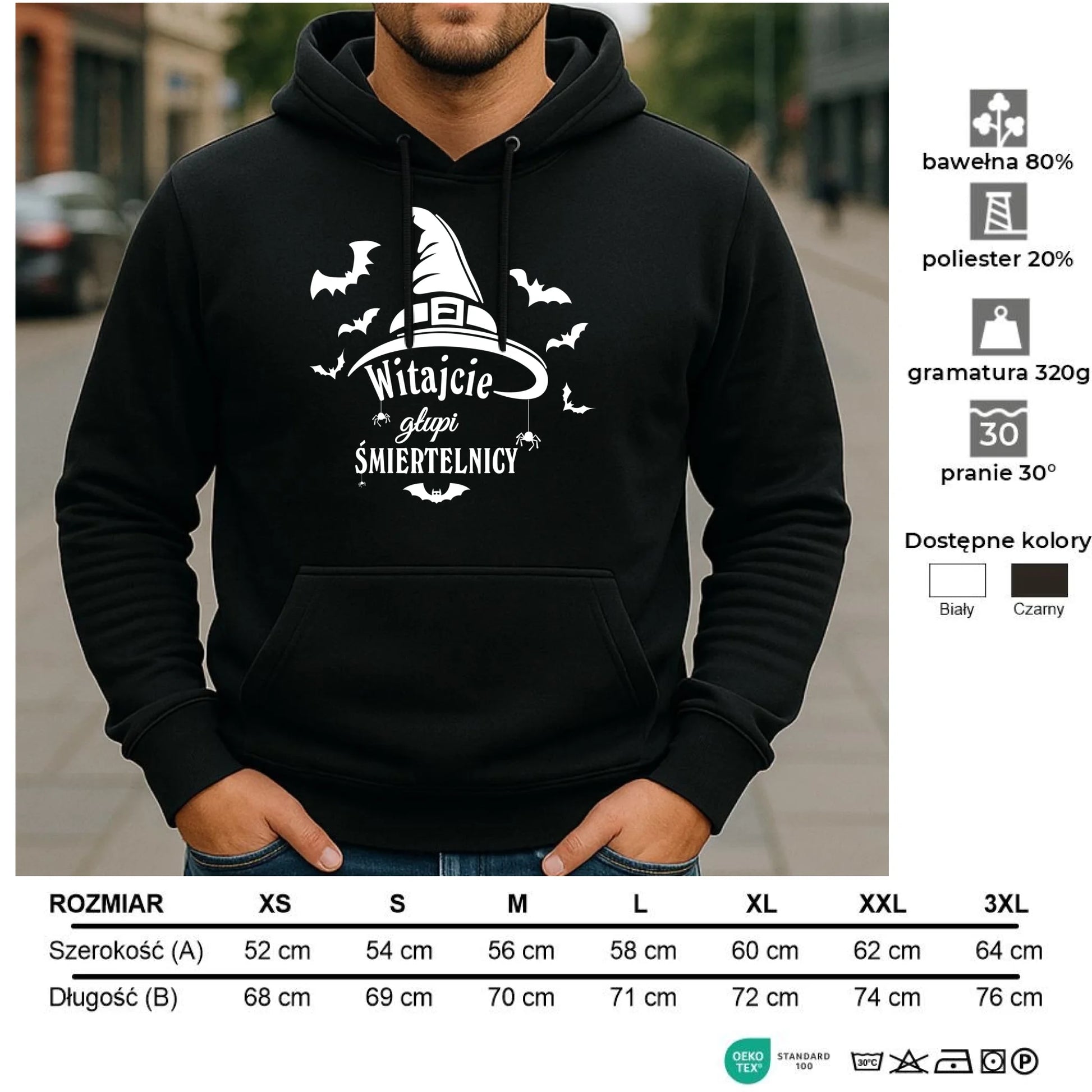 Bluza męska z kapturem na Halloween - Witajcie głupi śmiertelnicy HL23 - StoryCups.pl