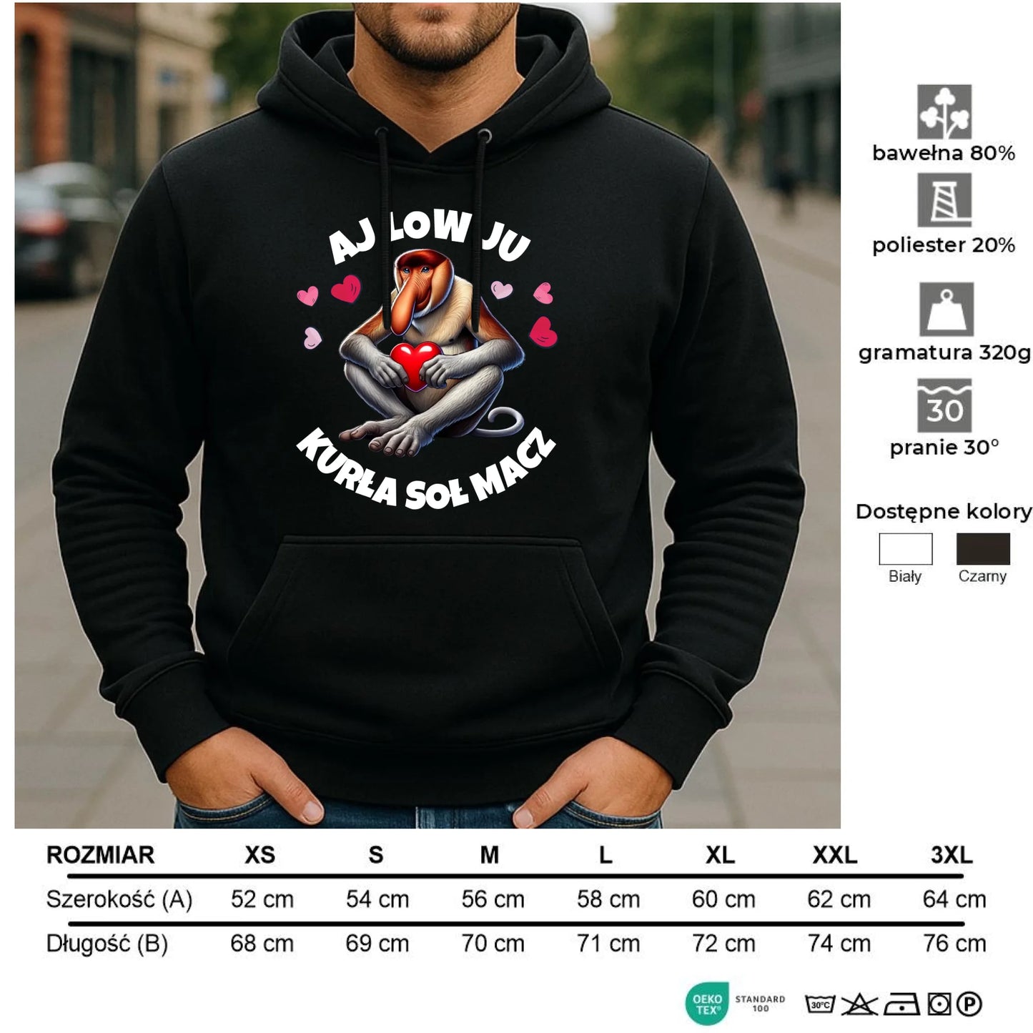 Bluza męska z kapturem - Janusz nosacz - Aj low ju kurła W26 - StoryCups.pl