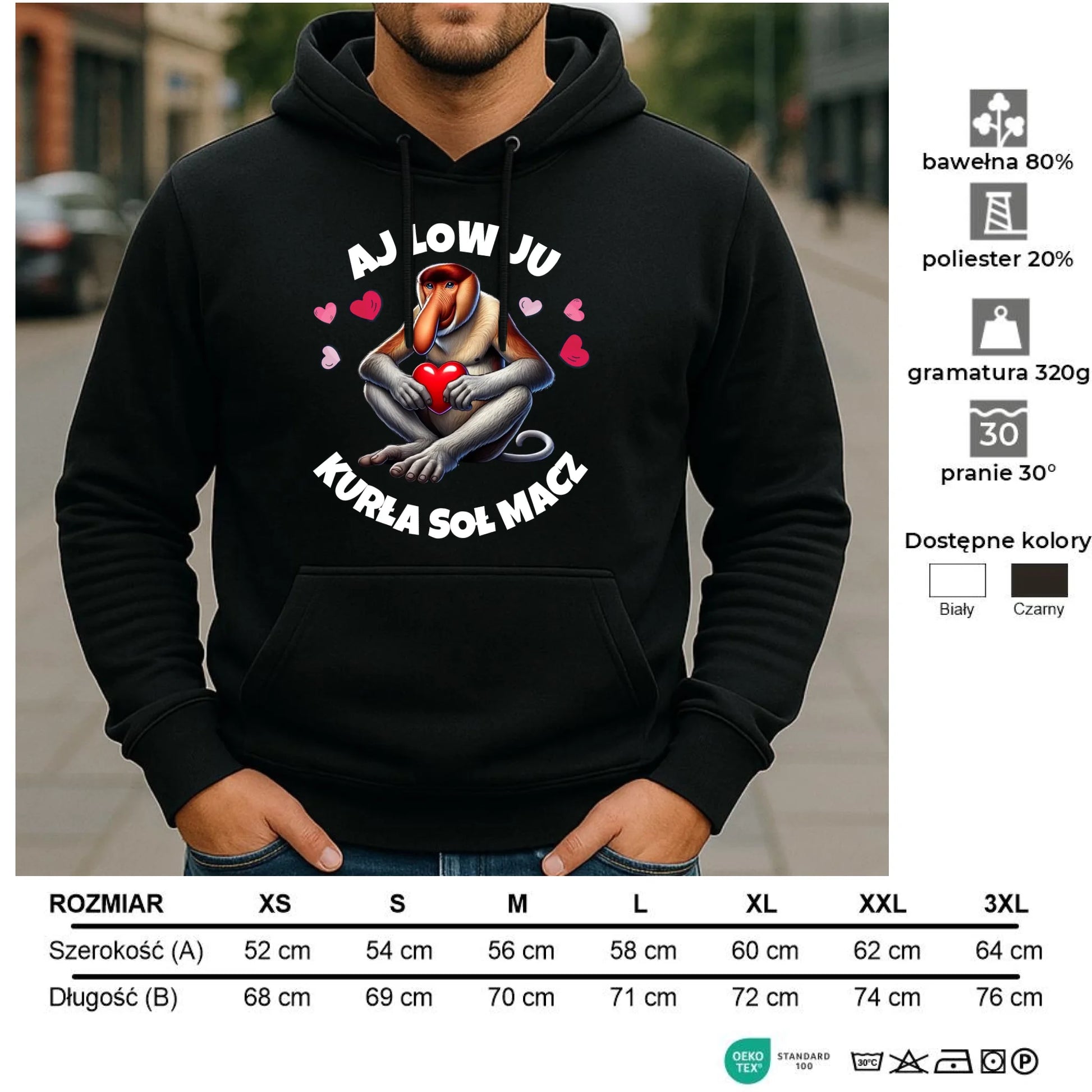 Bluza męska z kapturem - Janusz nosacz - Aj low ju kurła W26 - StoryCups.pl