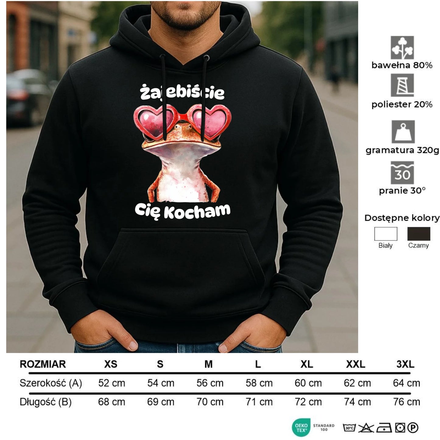 Bluza męska z kapturem - Żajebiście Cię Kocham W17 - StoryCups.pl