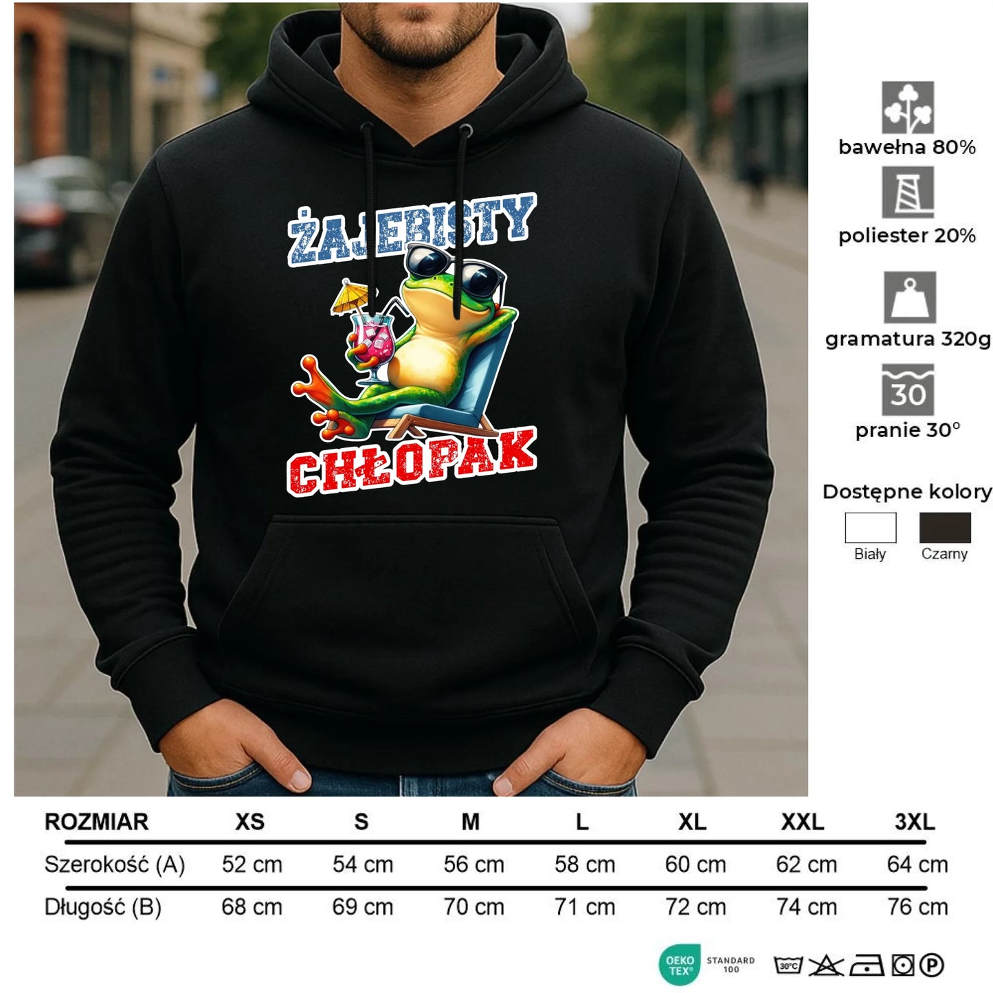 Bluza męska z kapturem - prezent dla chłopaka - Żajebisty chłopak DCH19 - StoryCups.pl