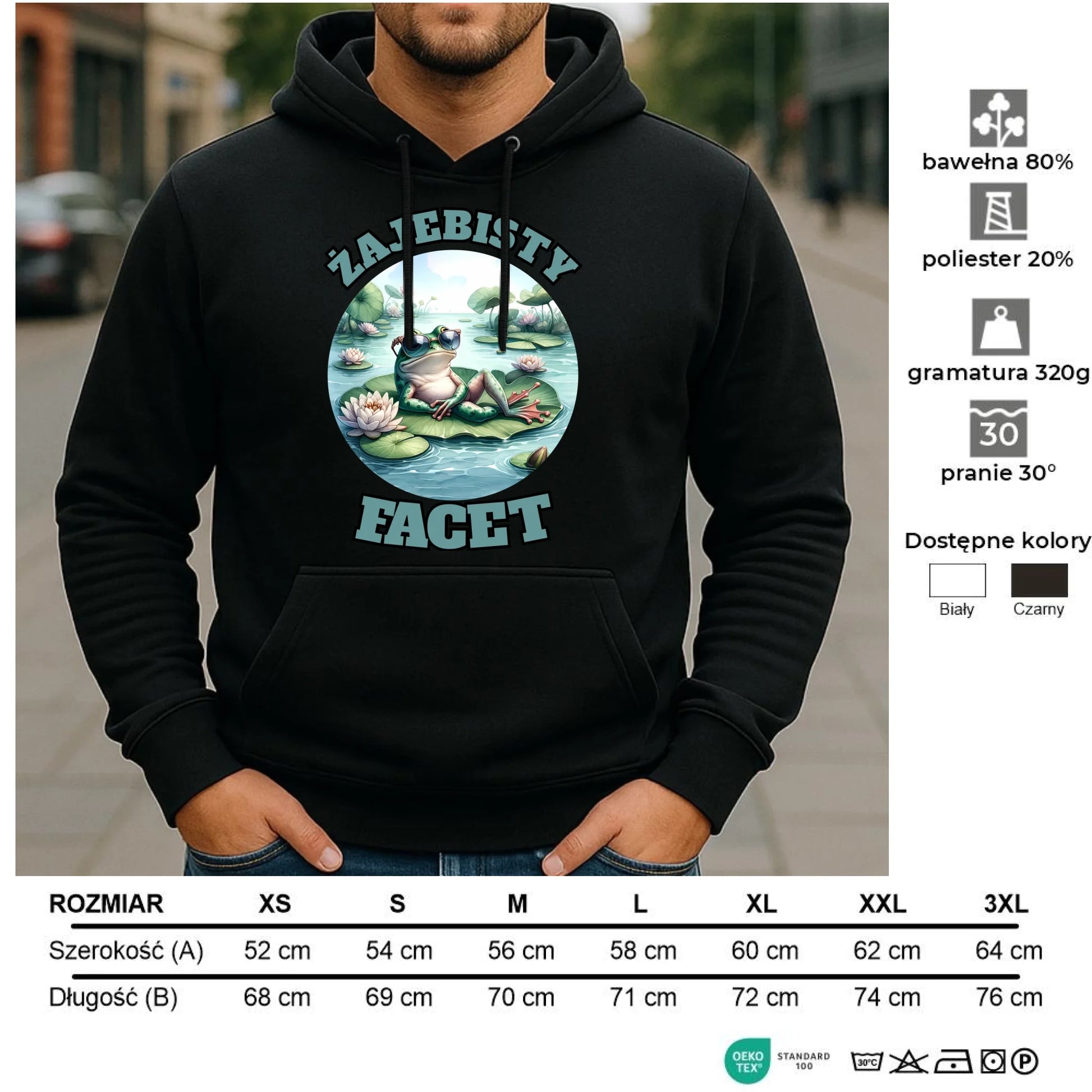 Bluza męska z kapturem - Żajebisty facet DCH08 - StoryCups.pl