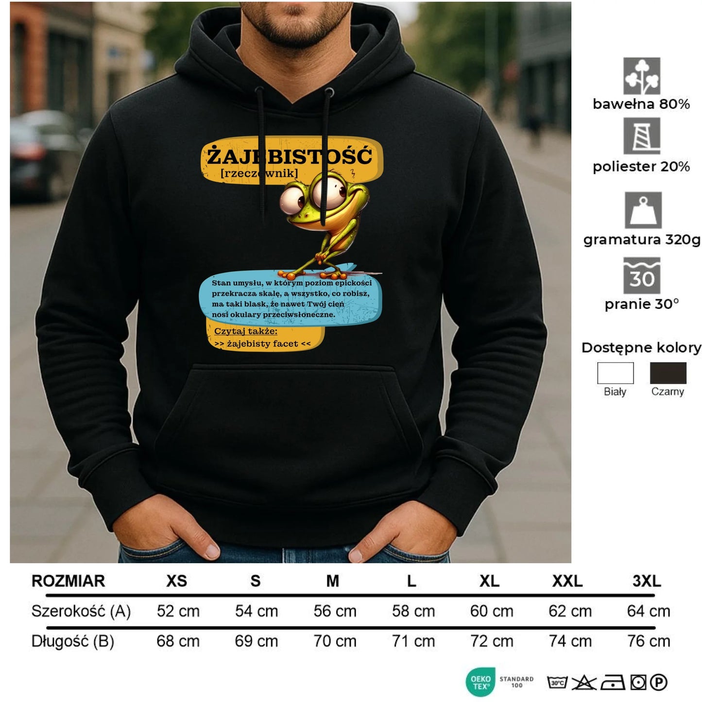 Bluza męska z kapturem - Żajebistość [rzeczownik] prezent na Dzień Chłopaka DCH06 - StoryCups.pl