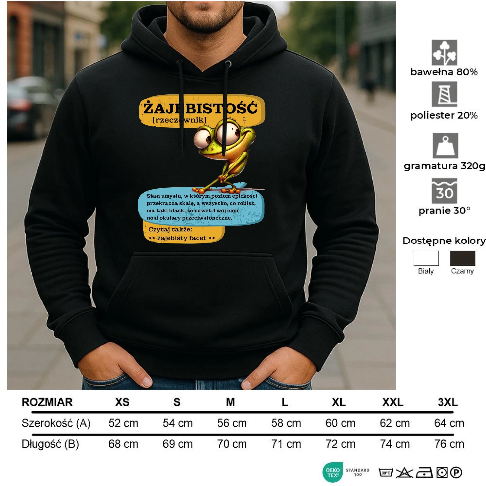 Bluza męska z kapturem - Żajebistość [rzeczownik] prezent na Dzień Chłopaka DCH06 - StoryCups.pl